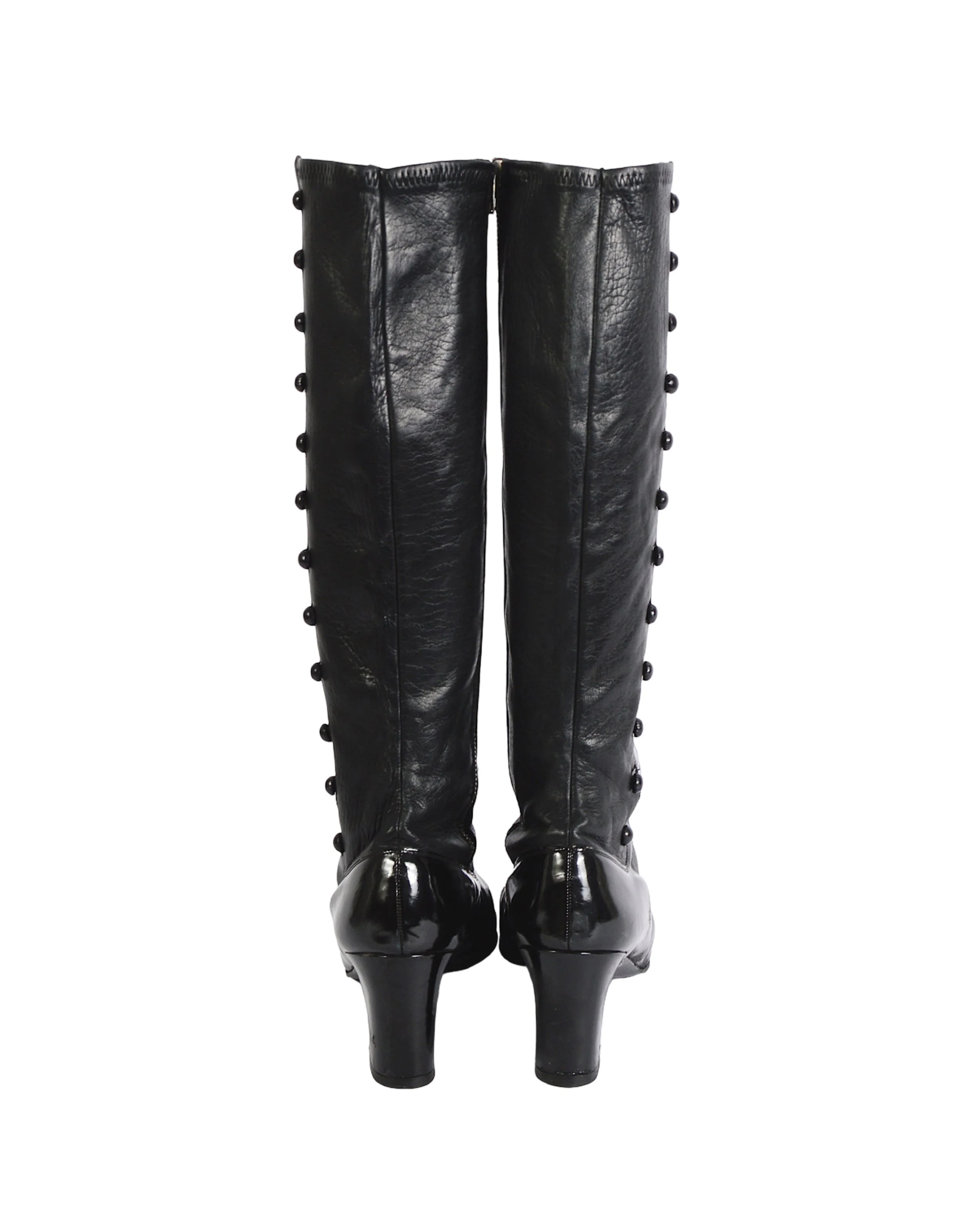 Pierre Cardin Archive Museum-Worthy Vintage Space-Age Black Boots..jpg