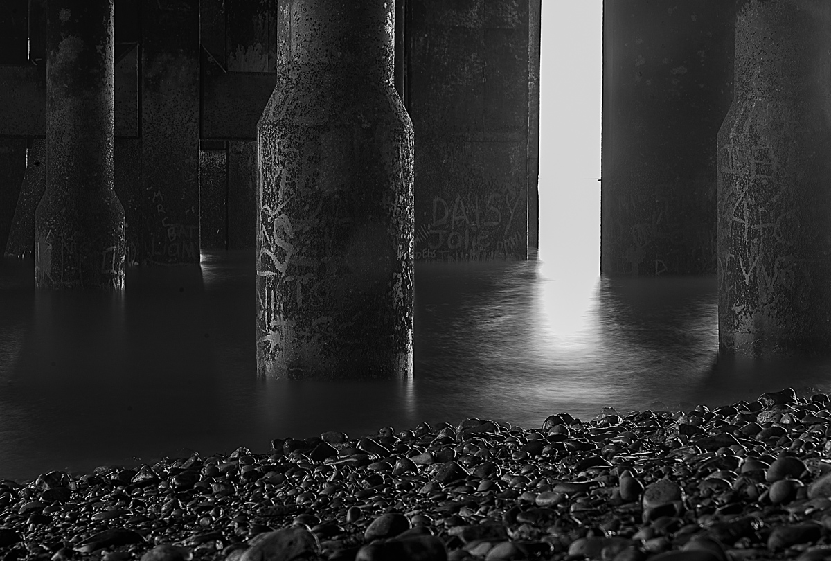 30 Second exposure under Penarth pier ... processed in Alien Skin Exposure 7.