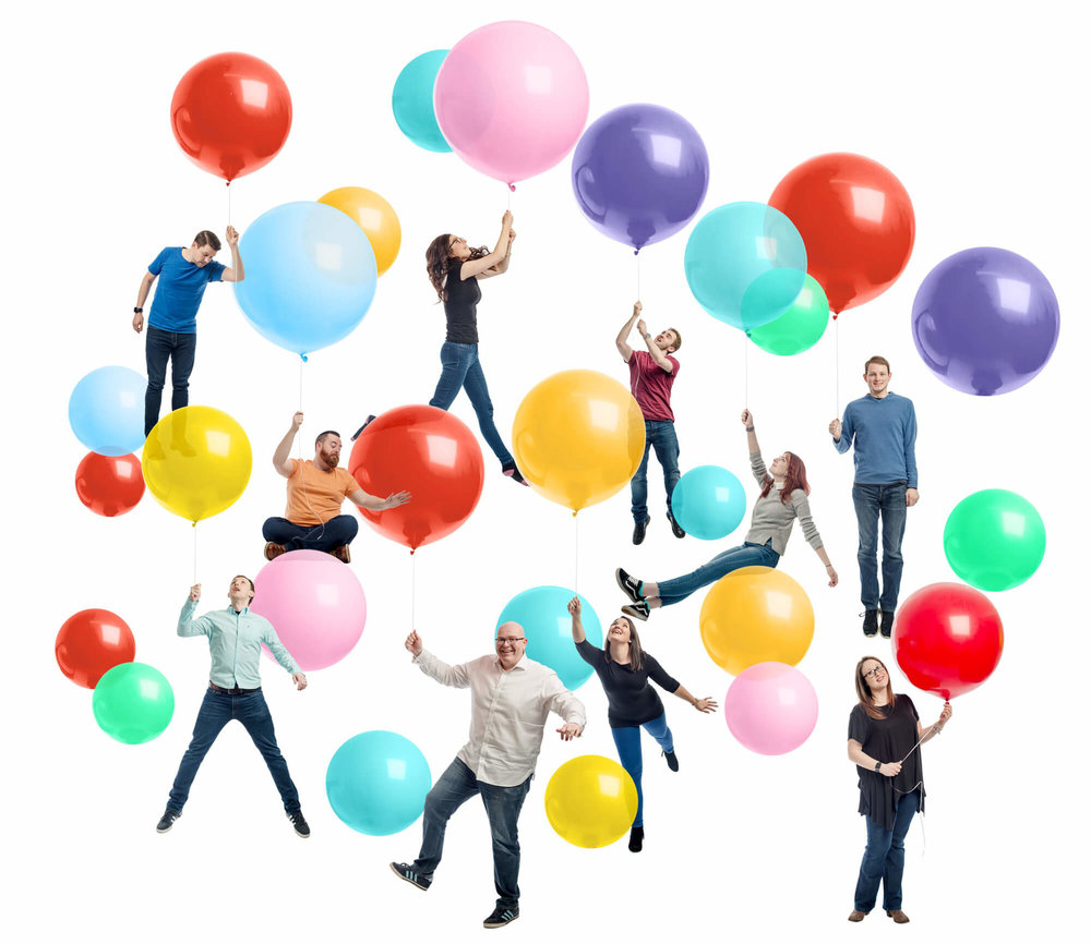 Creative group shots are great for creative companies or for companies who want to stand-out in their niche.