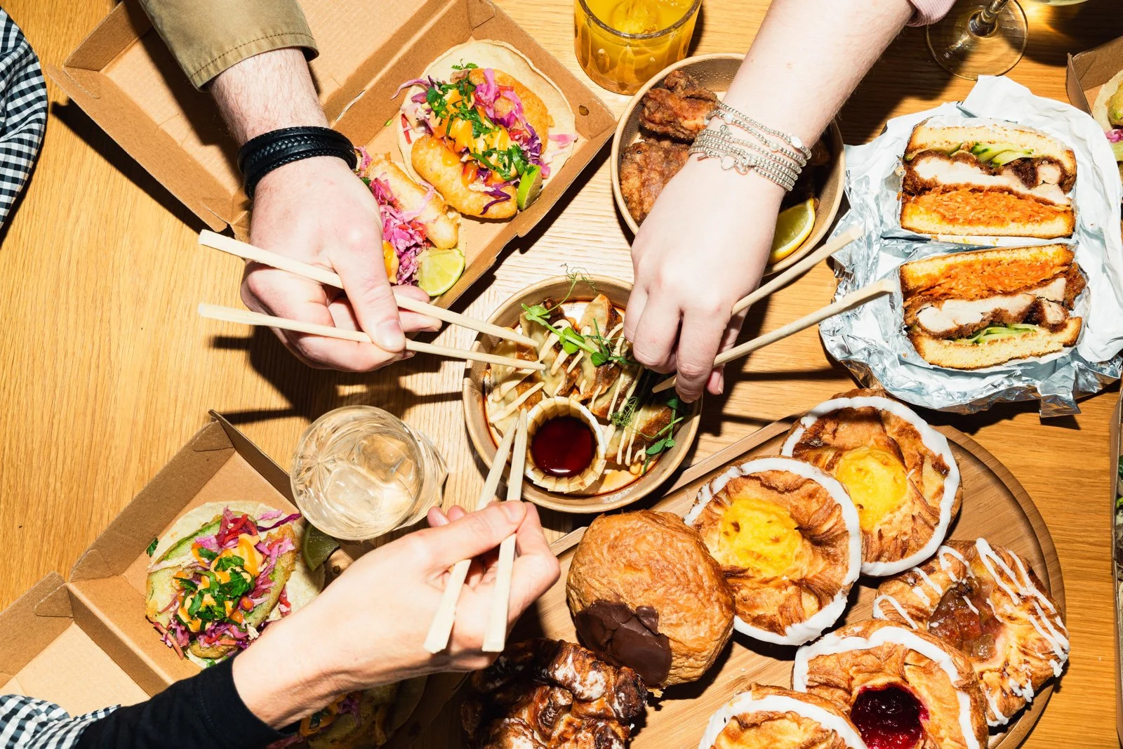 Food and drink photography of modern, asian food