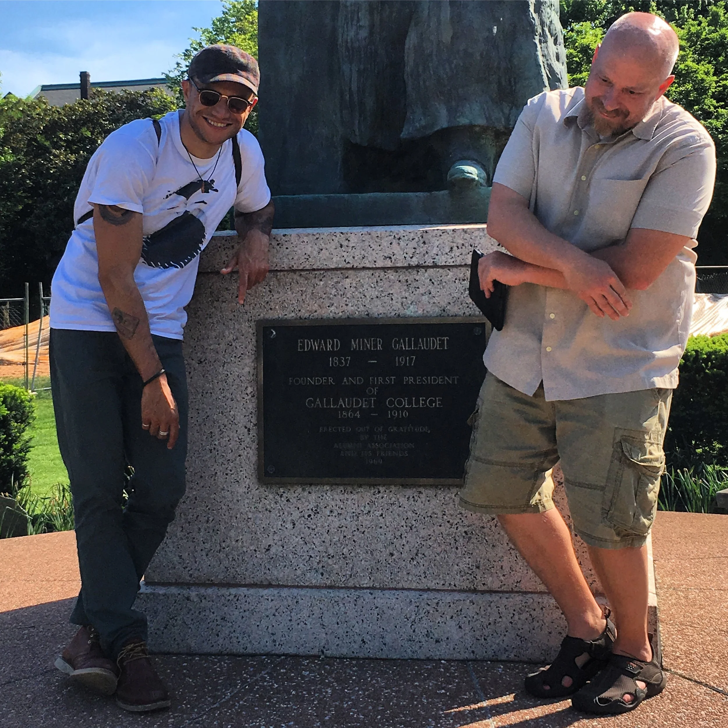By the statue of Edward Gallaudet