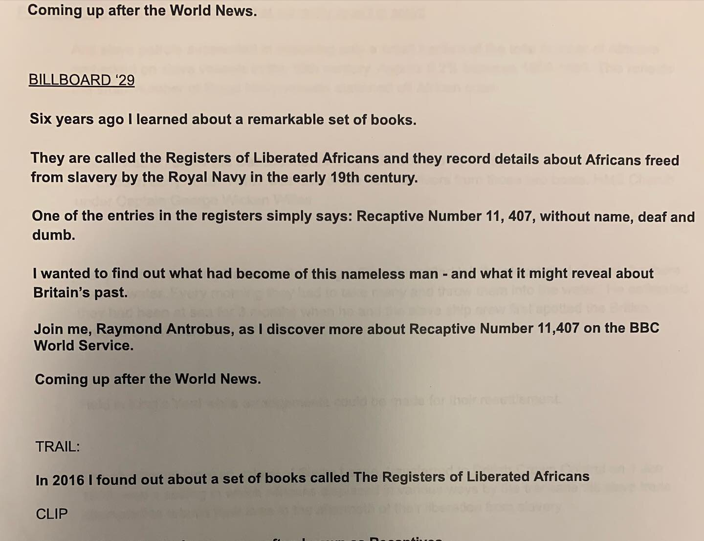 Just finished recording the script &amp; the previews for my BBC World Service documentary, titled &ldquo;Recaptive Number 11407&rdquo;, airing on October 25th 2022. Many thanks to the Free Town team; Ibrahim, Harold, Sarran, Robin &amp; Ant pictured