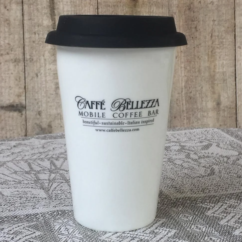 Caffe Bellezza's beautiful, reusable coffee mug!