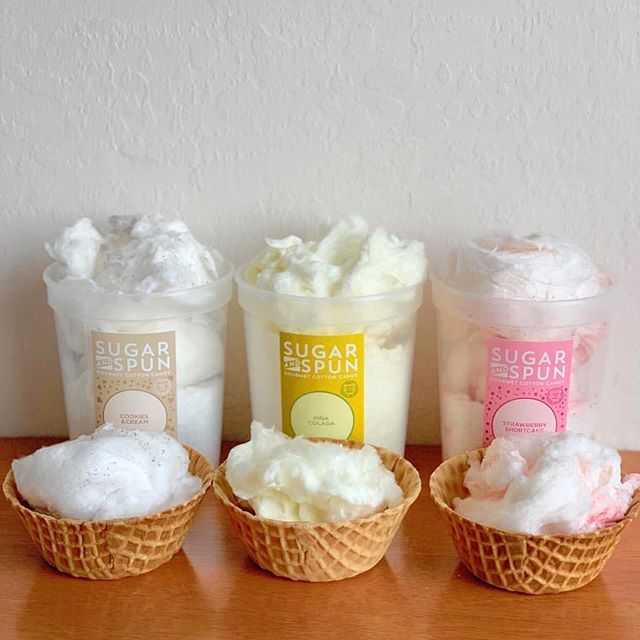 Straight from the tub, in a cone, or in a waffle bowl, our gourmet cotton candy tastes great!

photo cred: @kerrywantsmore

#cookiesandcream #pinacolada #strawberryshortcake #sugarandspun