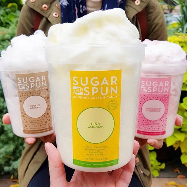 Get up close and personal with our gourmet cotton candy. Tell us what your favorite flavors are in the comments below.

photo cred: @martiwantsmore

#pinacolada #cookiesandcream #strawberryshortcake #sugarandspun