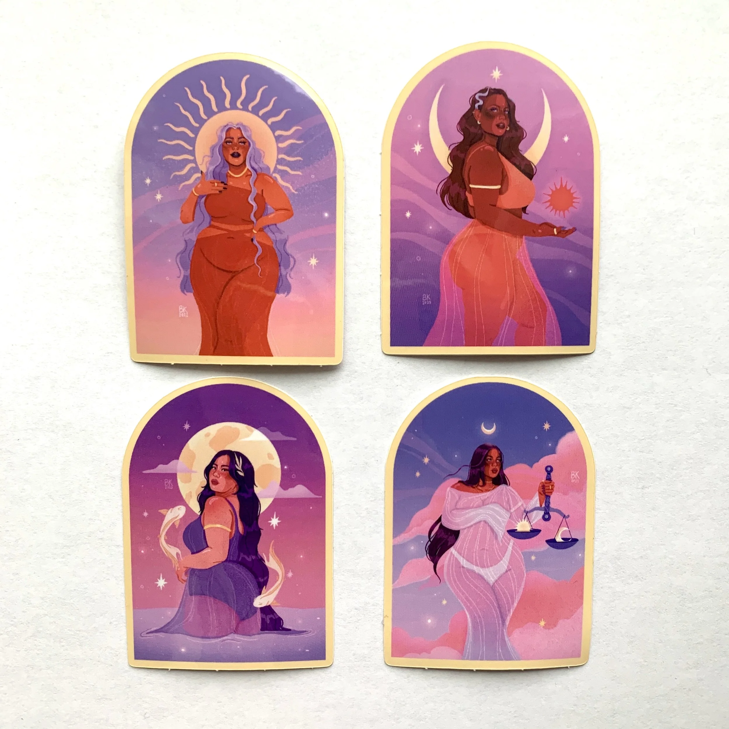 Goddess Zodiac set of 4