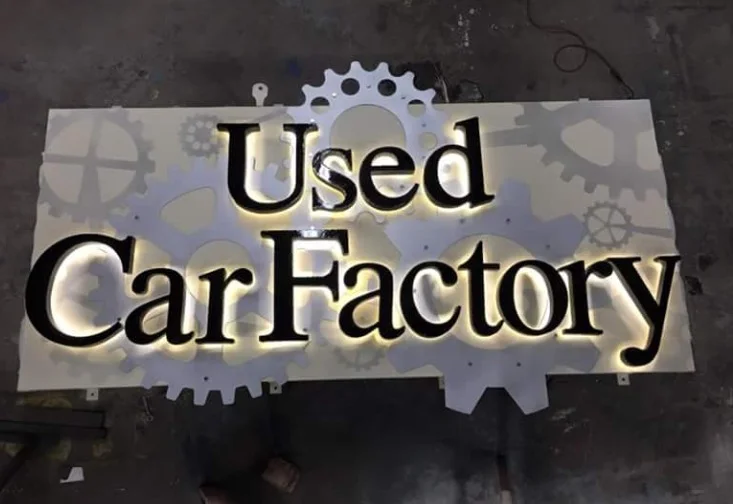 Used Car Factory Custom Exterior Sign Complete