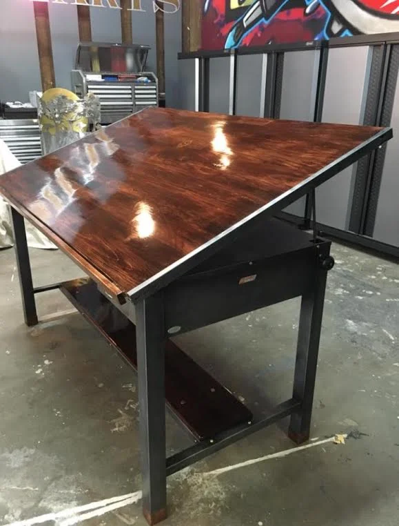 RESTORED VINTAGE DRAFTING DESK