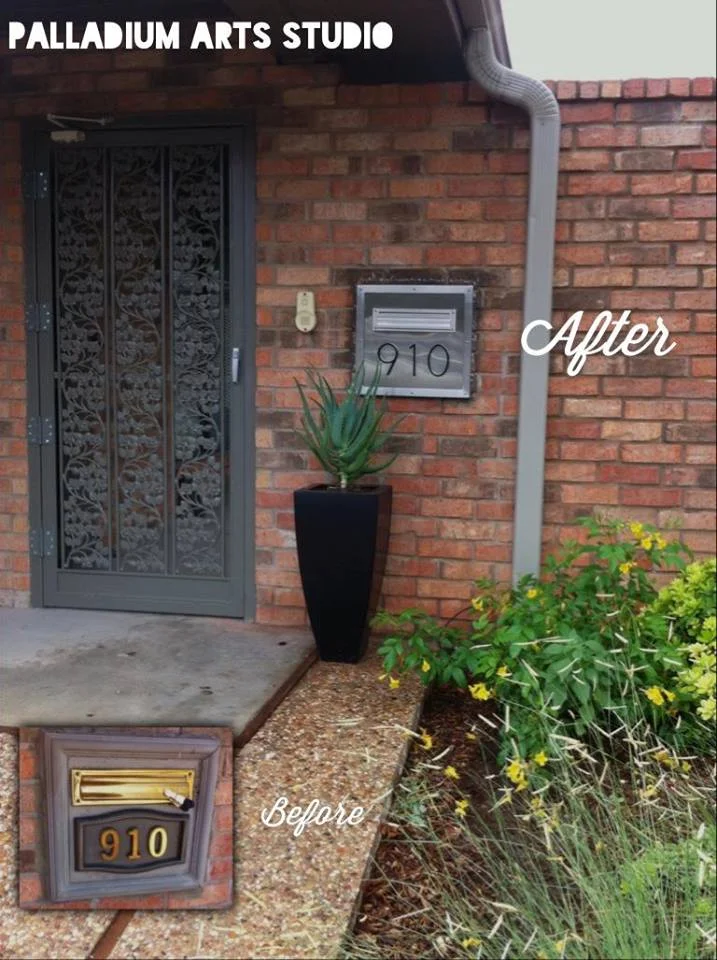 BEFORE & AFTER OF CUSTOM MODERN MAILBOX FACE