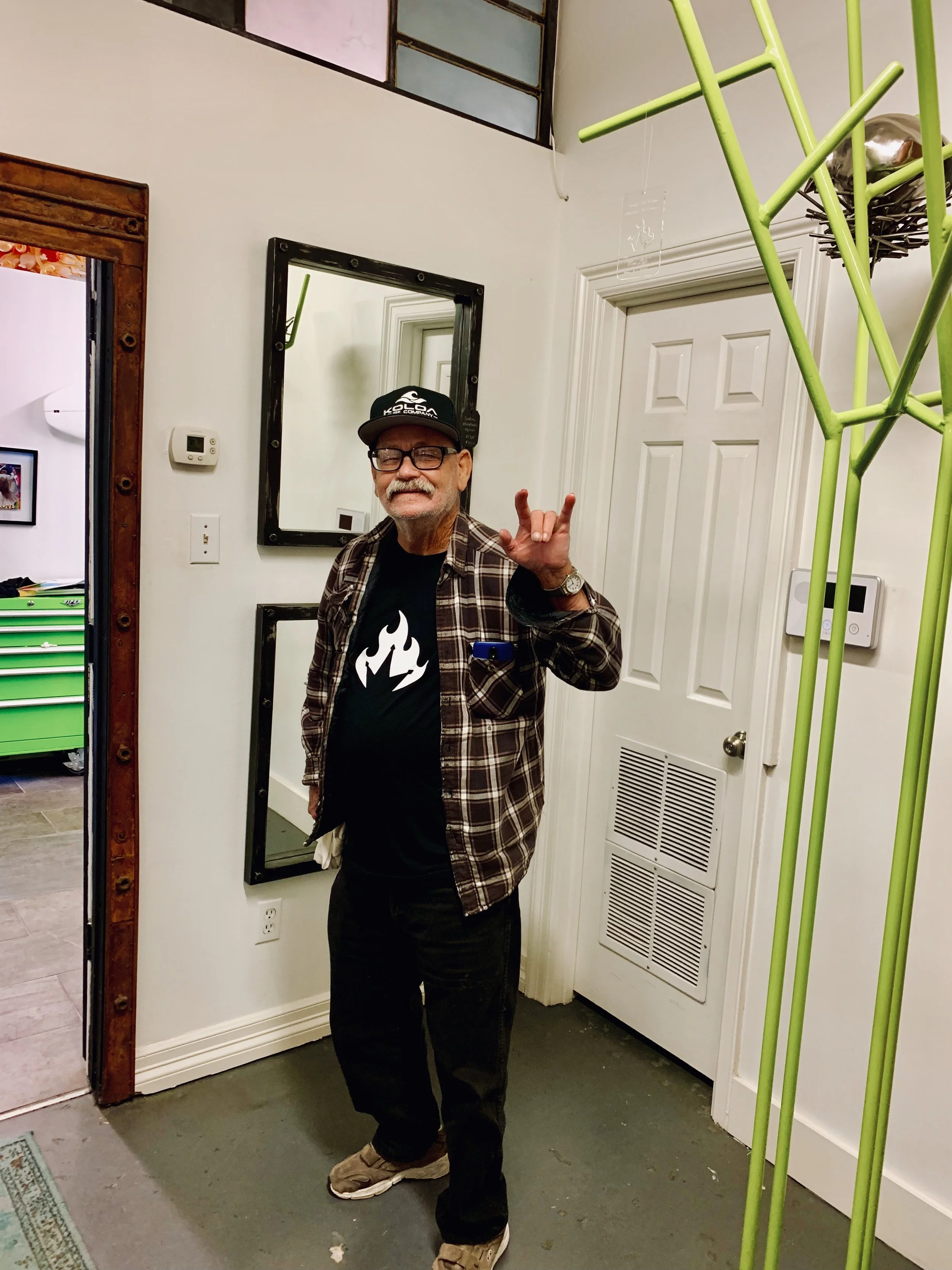PALLADIUMS FRIEND GARY, ENJOYING THE STUDIO LIFE