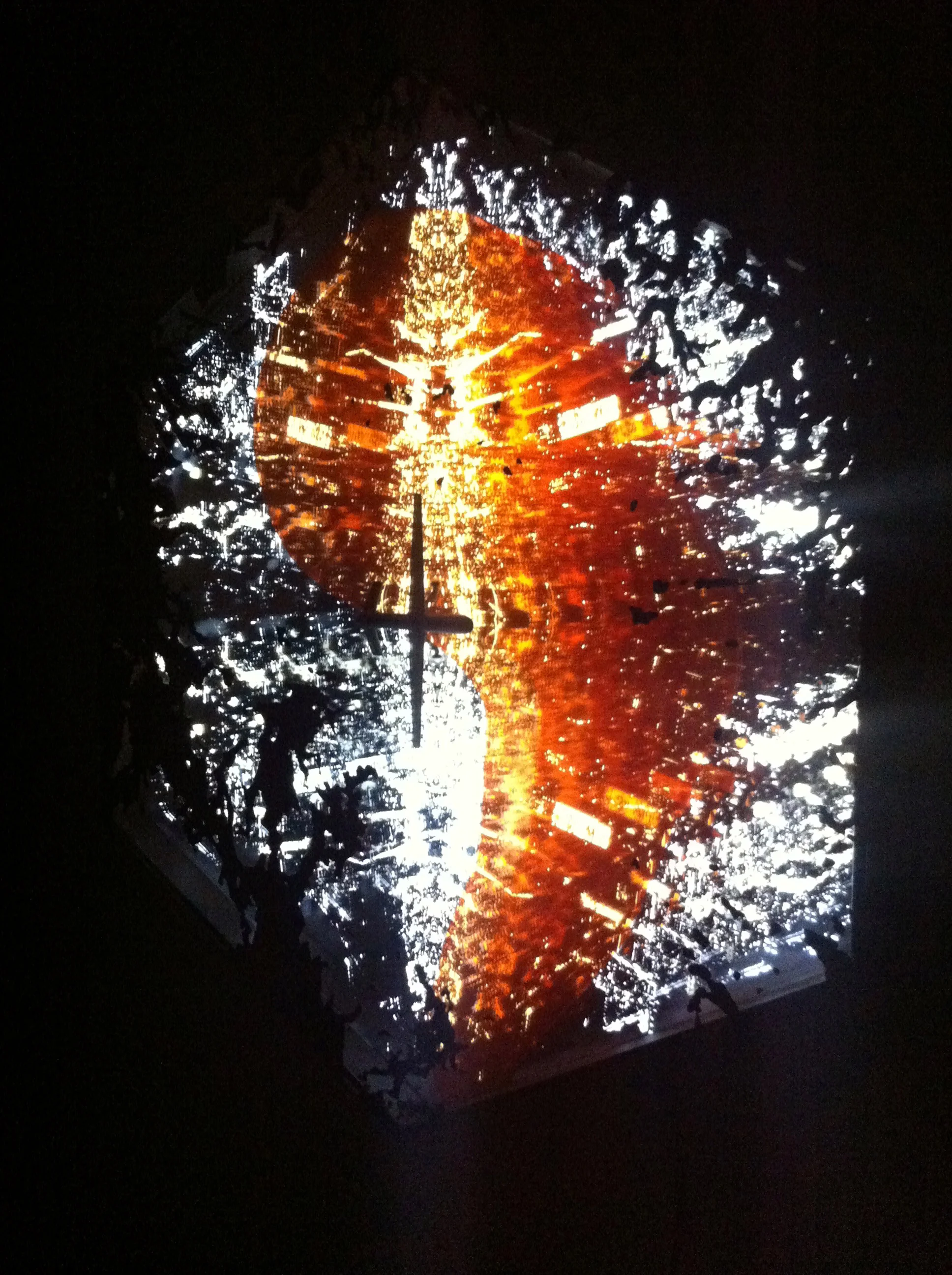 Sandy Wins, 20x24", Plexiglass, LEDs, Duratrans, 2013.