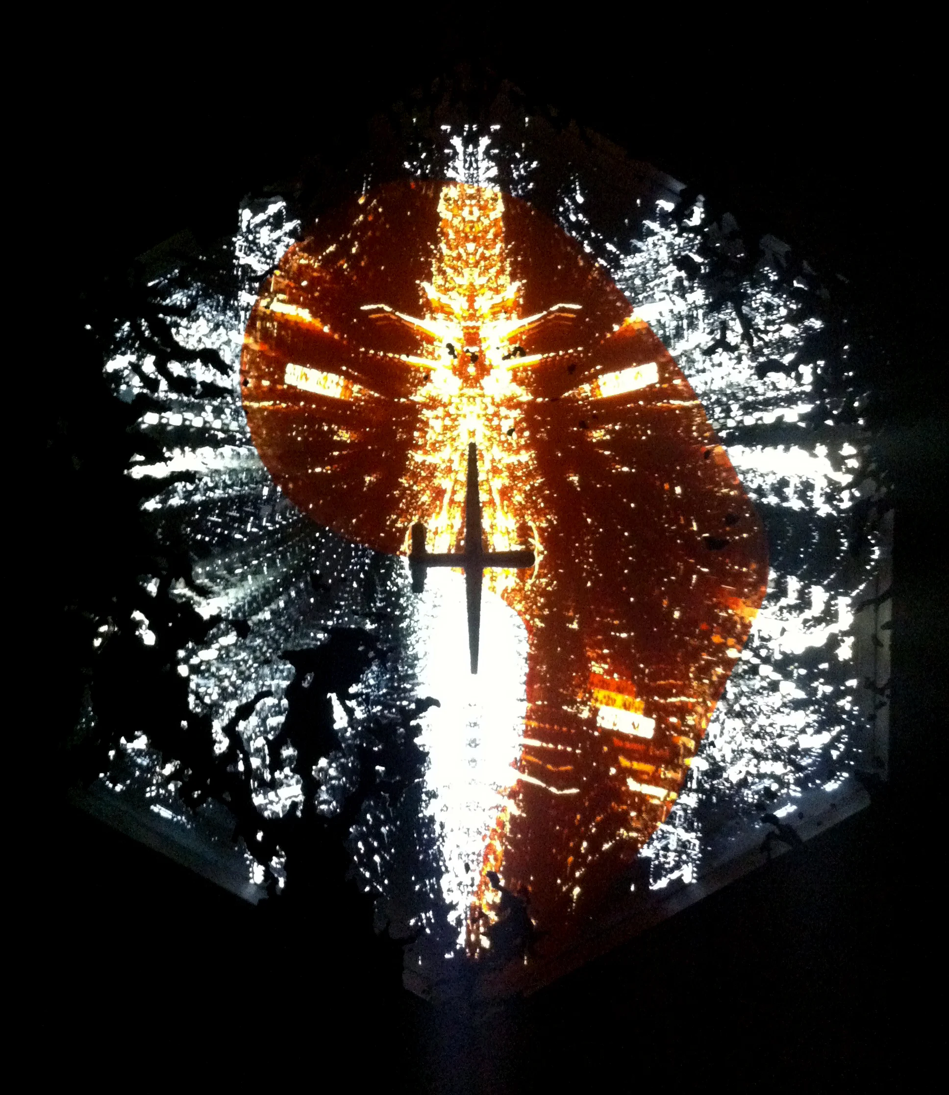 Sandy Wins, 20x24", Plexiglass, LEDs, Duratrans, 2013.
