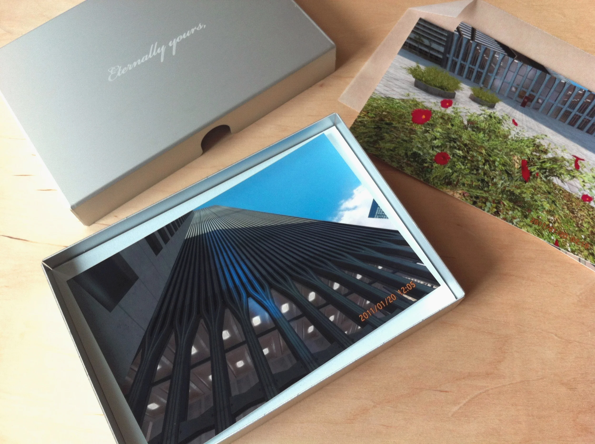 Eternally Yours. Box Set. Six Photographs and Description in laser-etched casing..