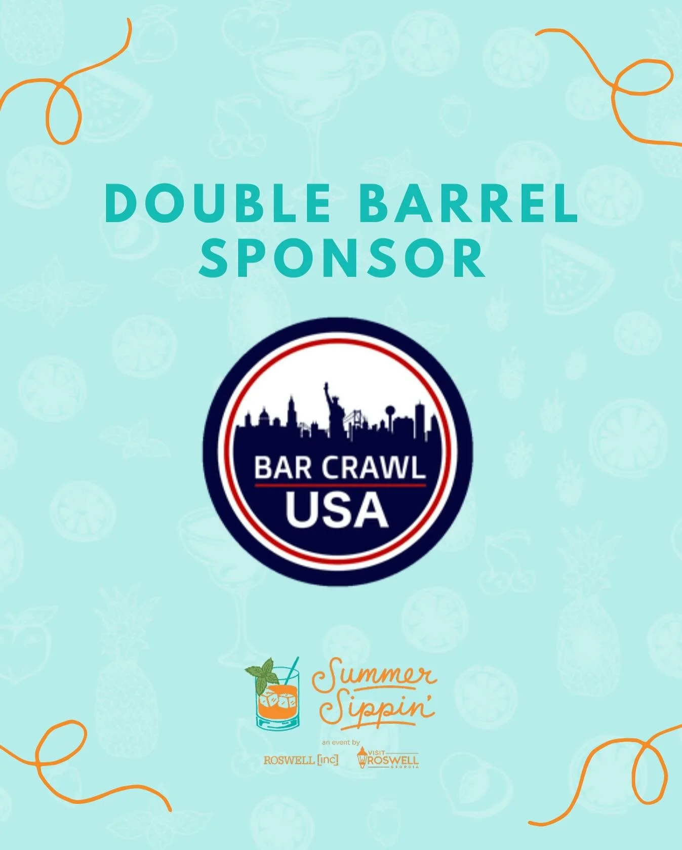 A big thank you to our Double Barrel Sponsor, @barcrawlusa, for making Summer Sippin&rsquo; even more fun! 🍸🎉 

Their Roswell Cocktail Bar Crawl was a huge success, and we loved seeing everyone sip, stroll, and celebrate local.