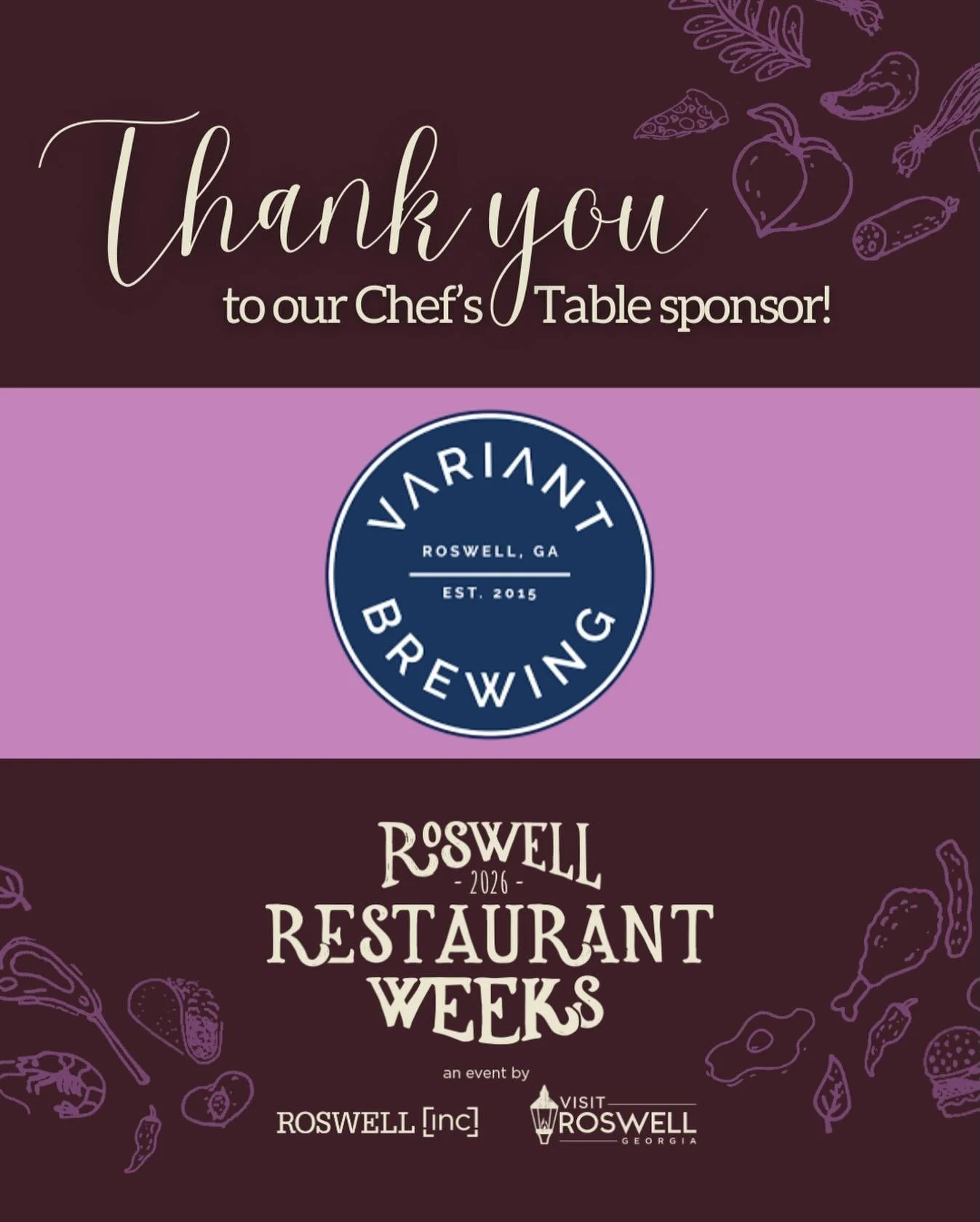 Cheers to a 2026 Roswell Restaurant Weeks Sponsor: Variant Brewing Company!

We&rsquo;re raising a glass to @variantbrewingcompany, proud sponsor of 2026 Roswell Restaurant Weeks and one of downtown Roswell&rsquo;s favorite gathering spots.
With a co