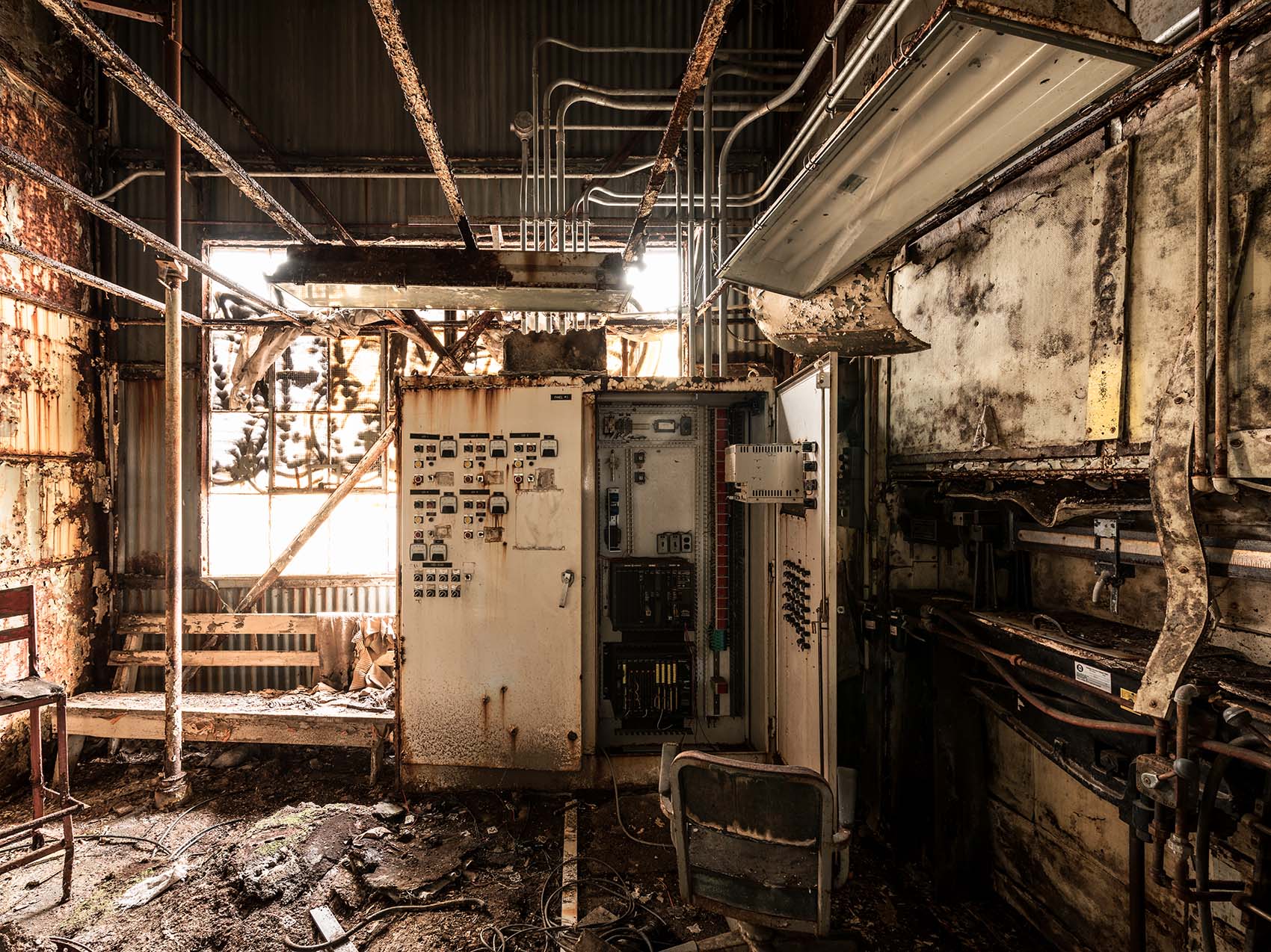 abandoned rusty control room silo city ny