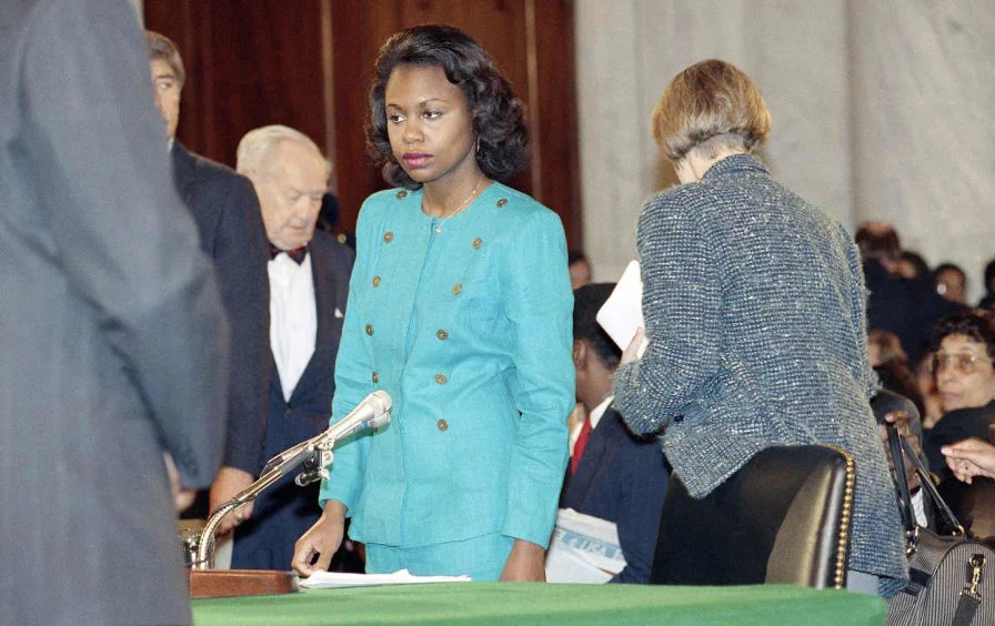 Photo Source: Anita Hill stands in the Caucus Room after spending the morning testifying before the Senate Judiciary Committee, October 11, 1991. (AP Photo / Greg Gibson) https://www.thenation.com/article/sexual-harassment-law-was-shaped-by-the-battles-of-black-women/
