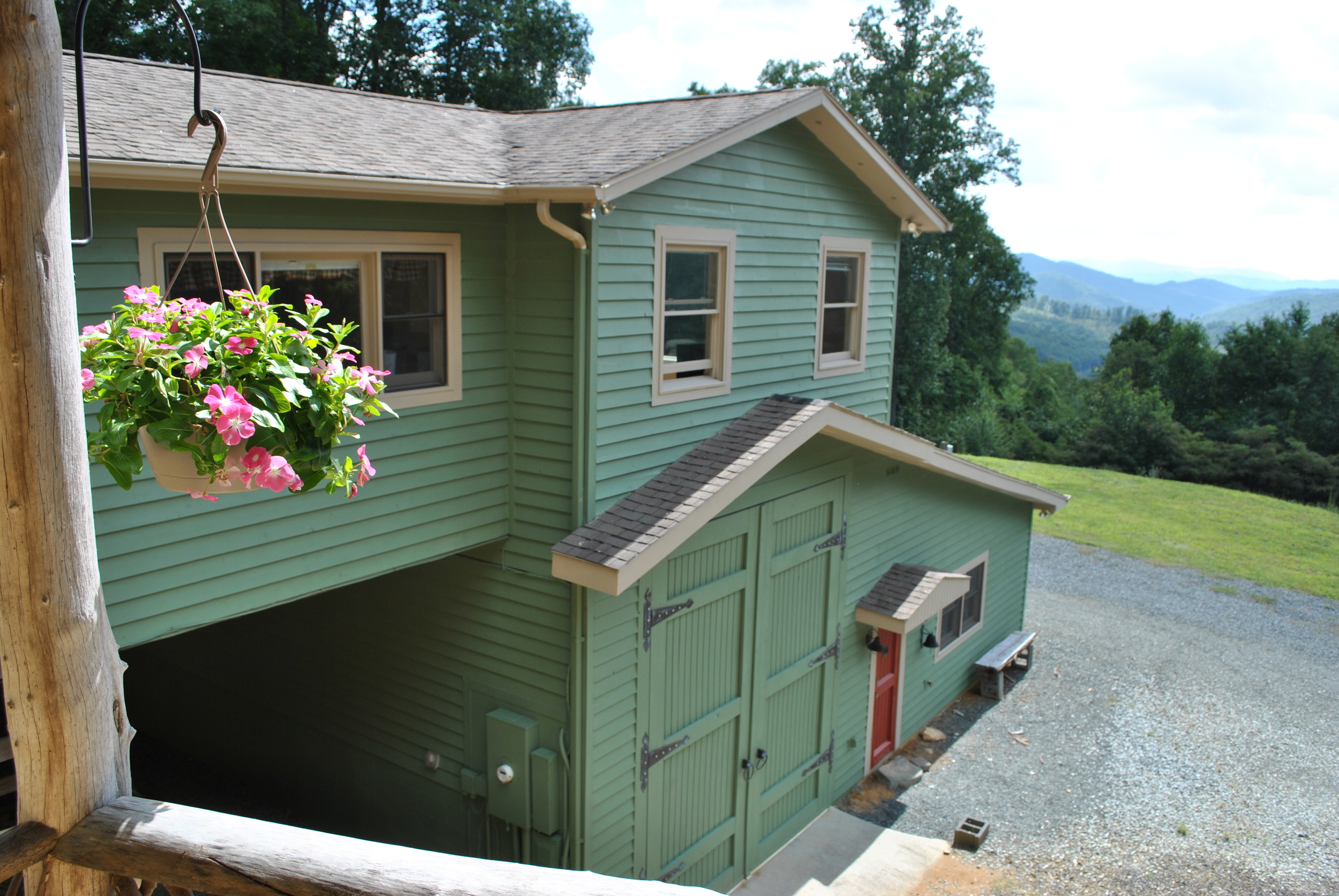  View from the cottage porch towards the house 