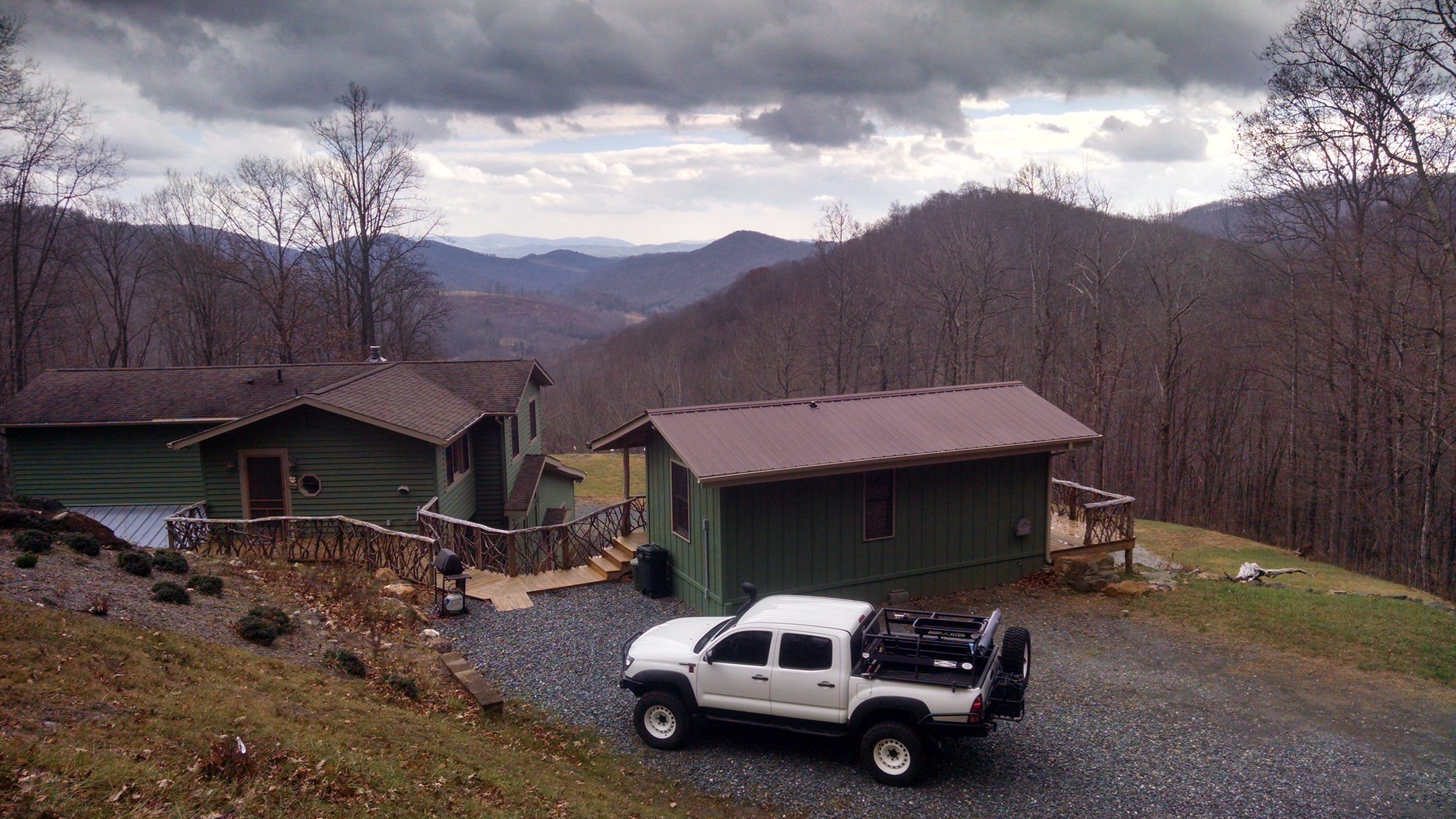 Main house and cabin in November