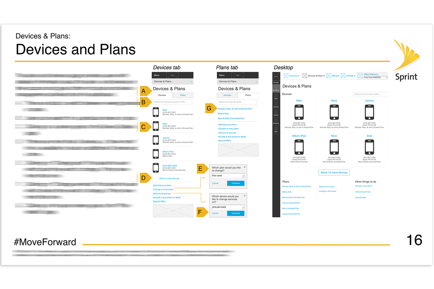 MySprint Devices &amp; Plans Details Page Wireframes