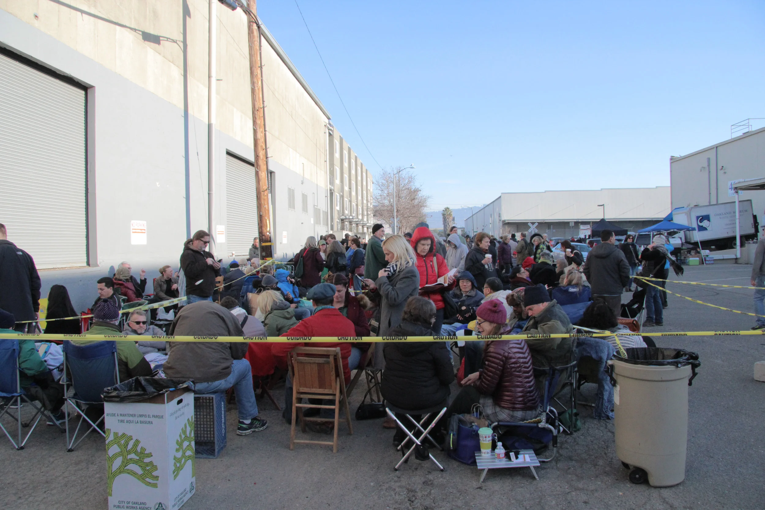 The head of the line at the White Elephant Preview Sale.