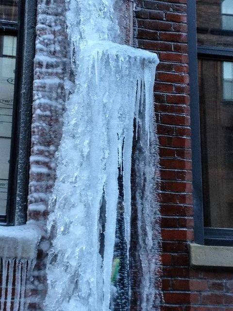  Image by Tim Pierce on Flickr of a broken and frozen water pipe. This is what happens when you don’t winterize your pipes! :D  