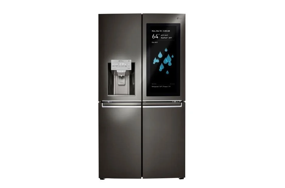 LG ThinQ Smart Refrigerator This is one of the coolest refrigerators I think I have ever seen. You know the ones that have the glass doors so you can look inside without opening them? This is like that one but so much better! This fridge has cameras inside that allow you to view the contents of your fridge all from your phone. At the grocery store and don’t remember what you need to pick up? No Worries! All you have to do is check the app and see! Not only this, there is a feature that allows you to scan the barcode on what's in your fridge. What you do is scan the barcode, enter the expiration date, and it will literally send you a text when your items are about to expire! Talk about not having to worry!