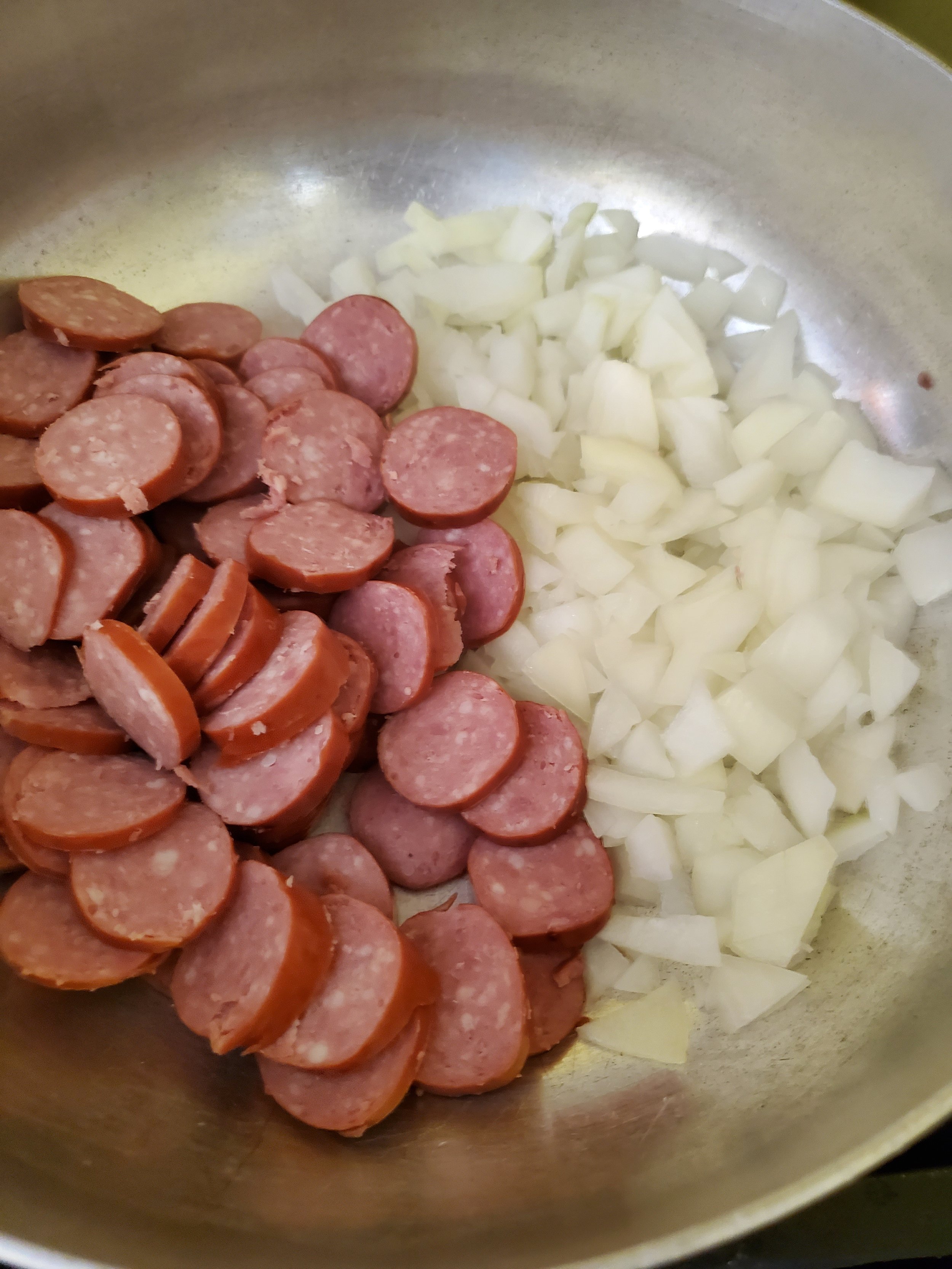 Your Kielbasa and Onions for the Polish Style Mac and Cheese