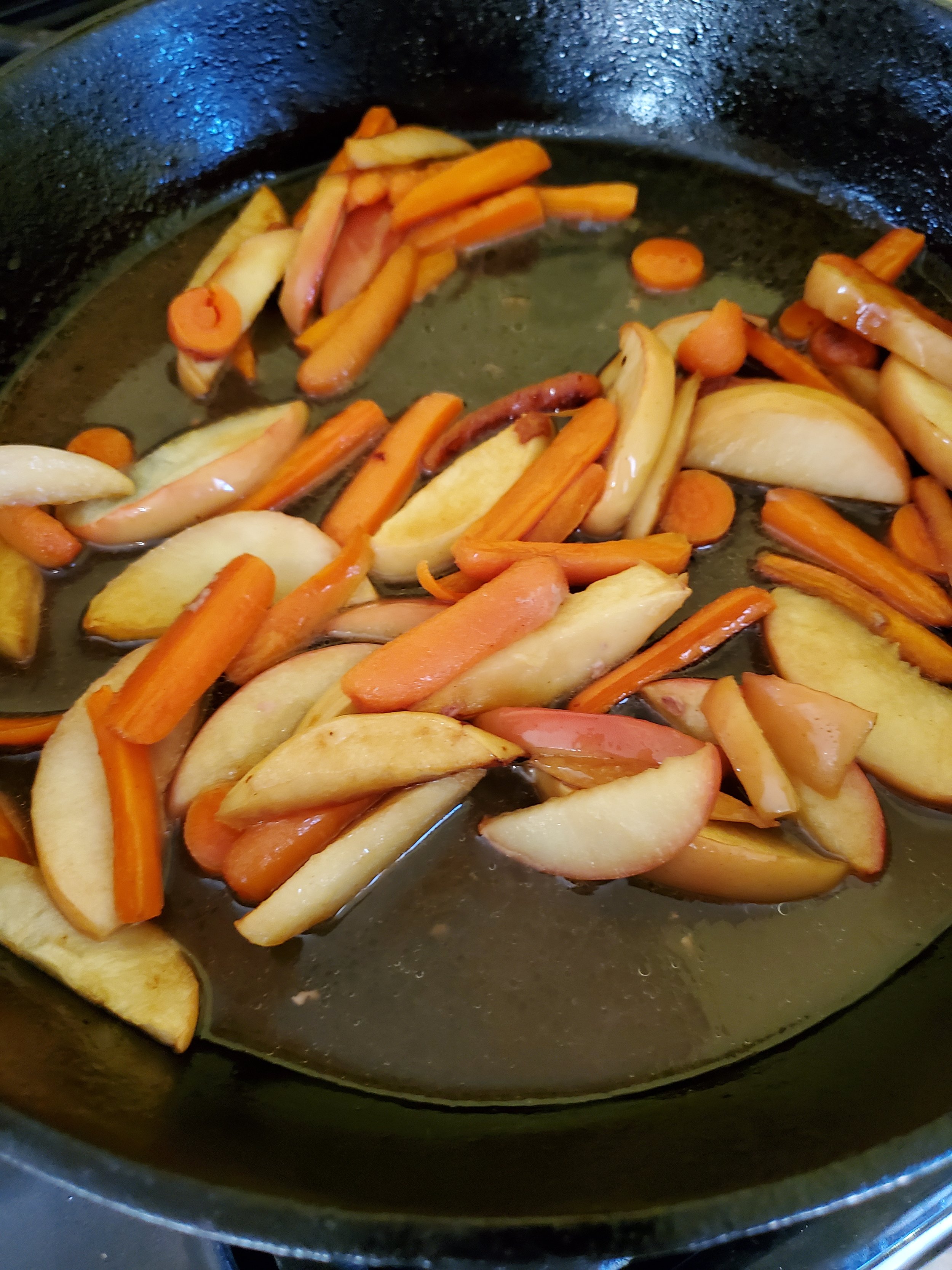 Time to saute the apples and carrots