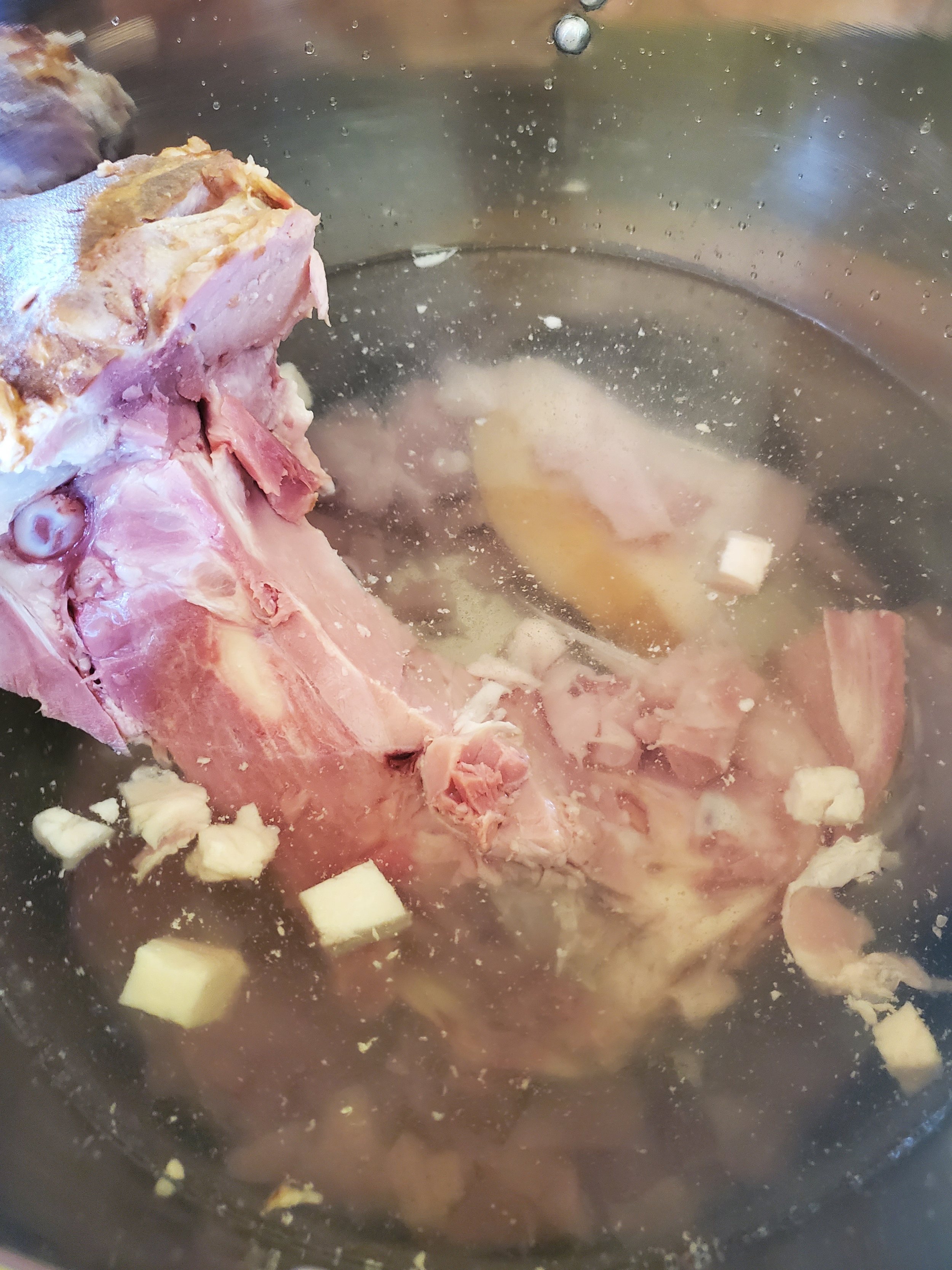 Let your ham stock bubble and boil 