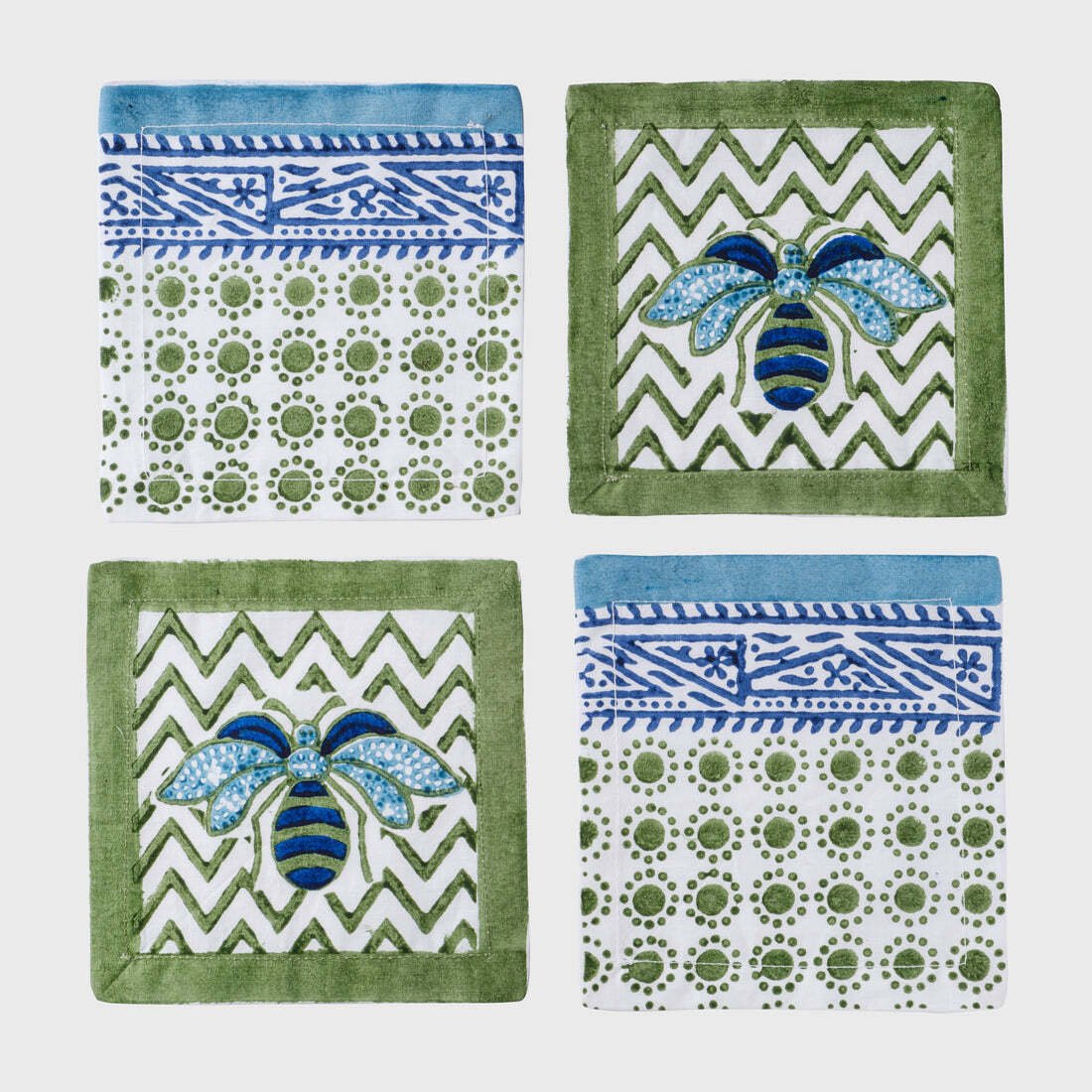 Green bee napkins and coasters Courtesy of Joanna Buchanan (1).jpg
