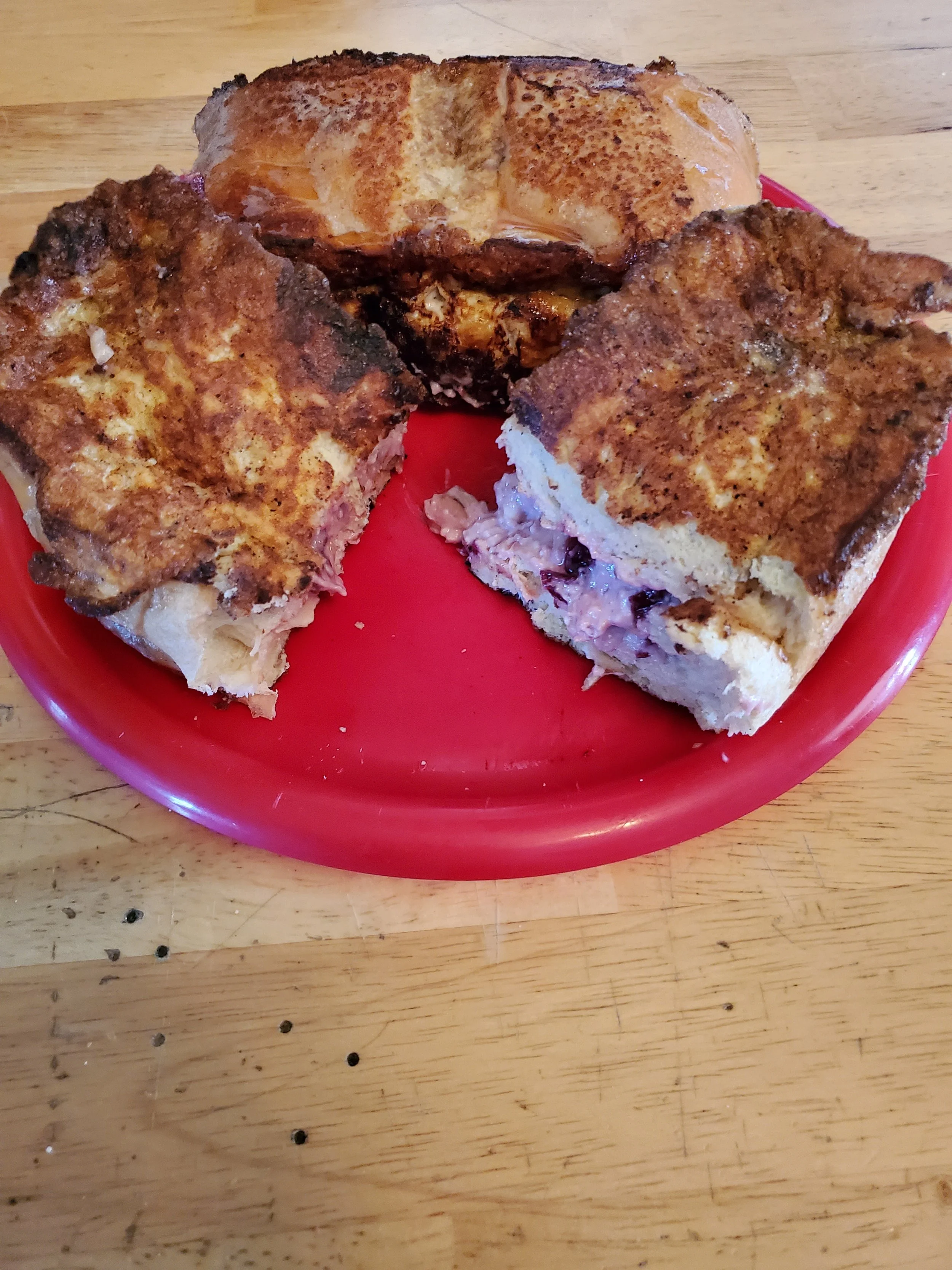  And here you have two super thick slices of French toast so good you’ll be wanting to keep all of it for yourself.  