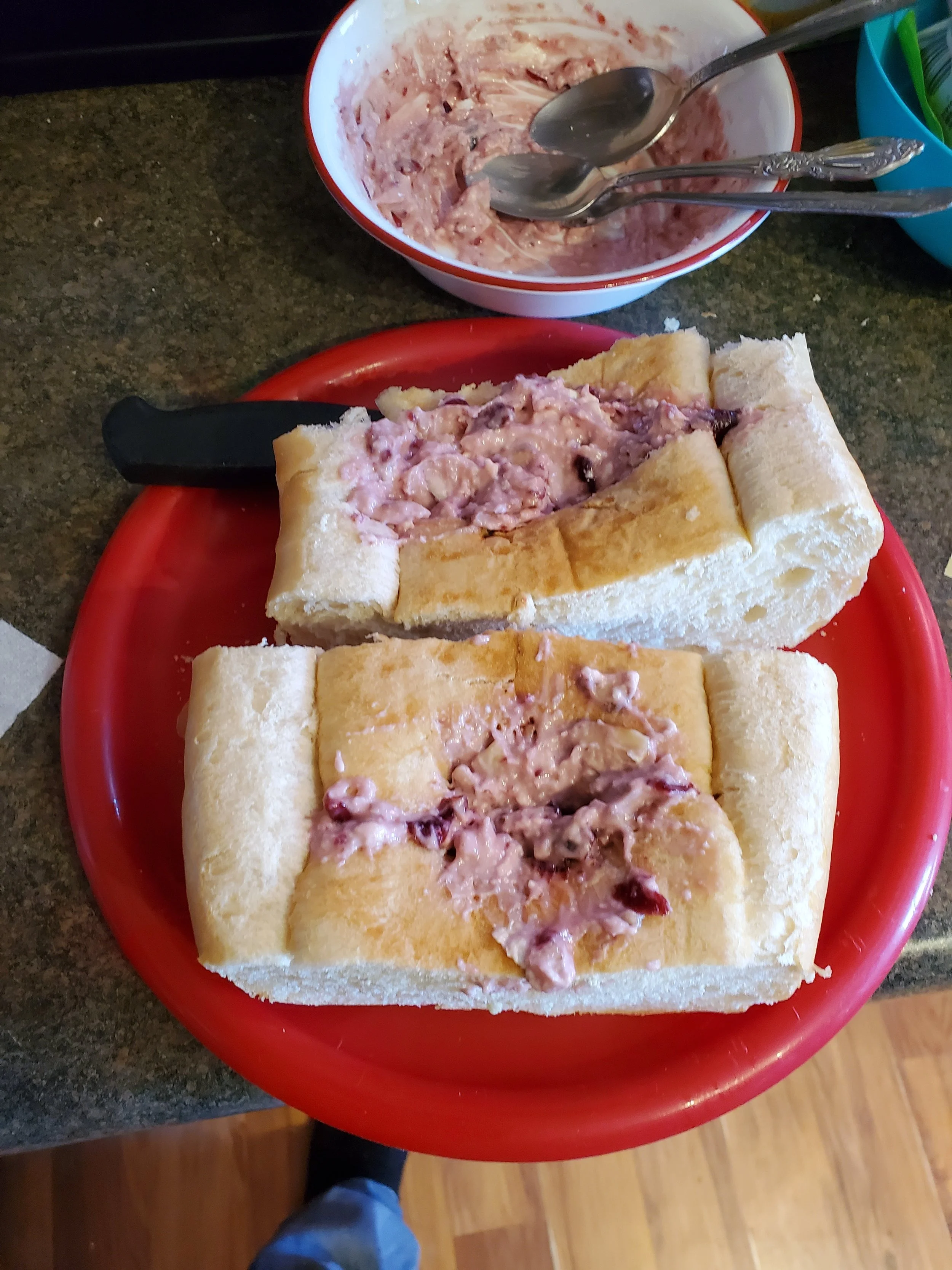  Our bread really is 2 inches wide, it’s so large though it doesn’t look like it.  