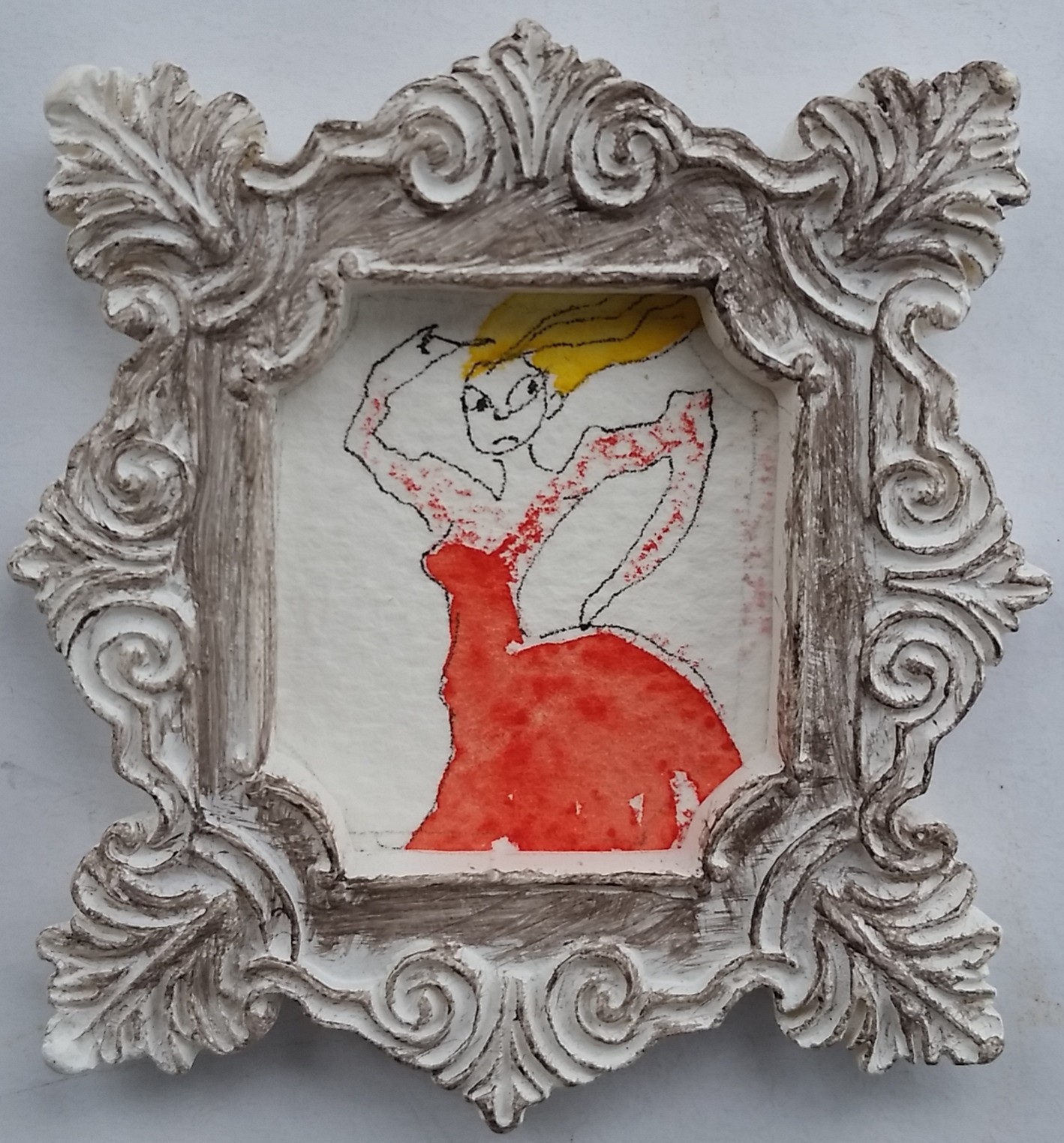 “In No Mood for This”, 2 inch x 1 inch, by Kathleen Heron