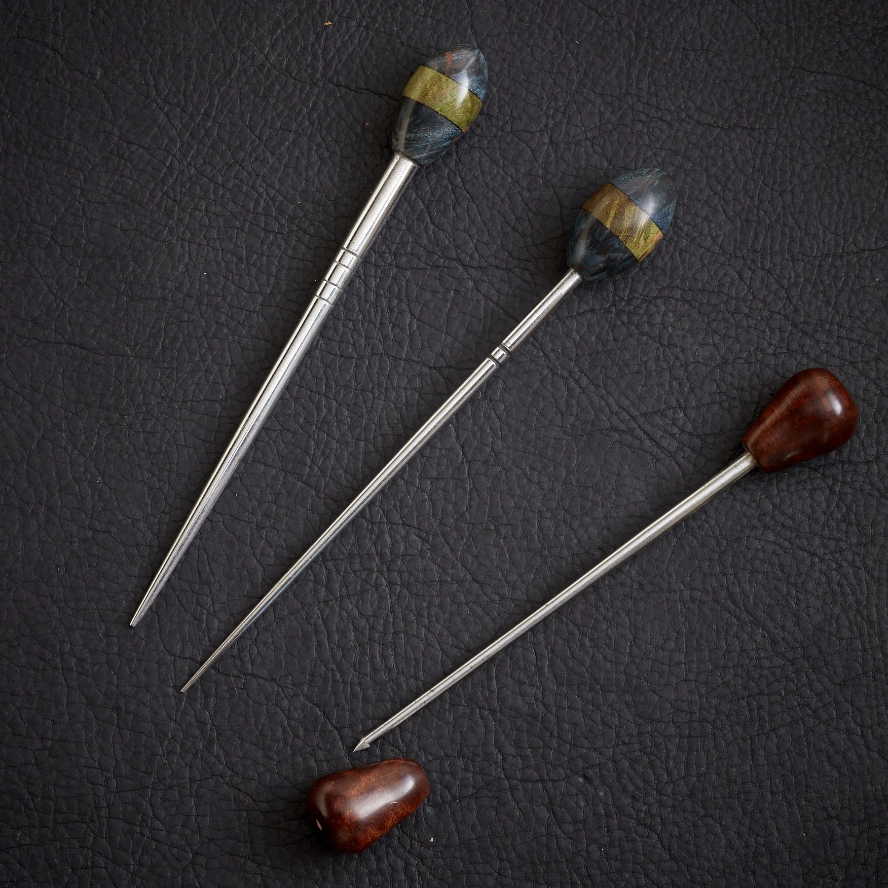 Ironwood Hairpin-Double Beads