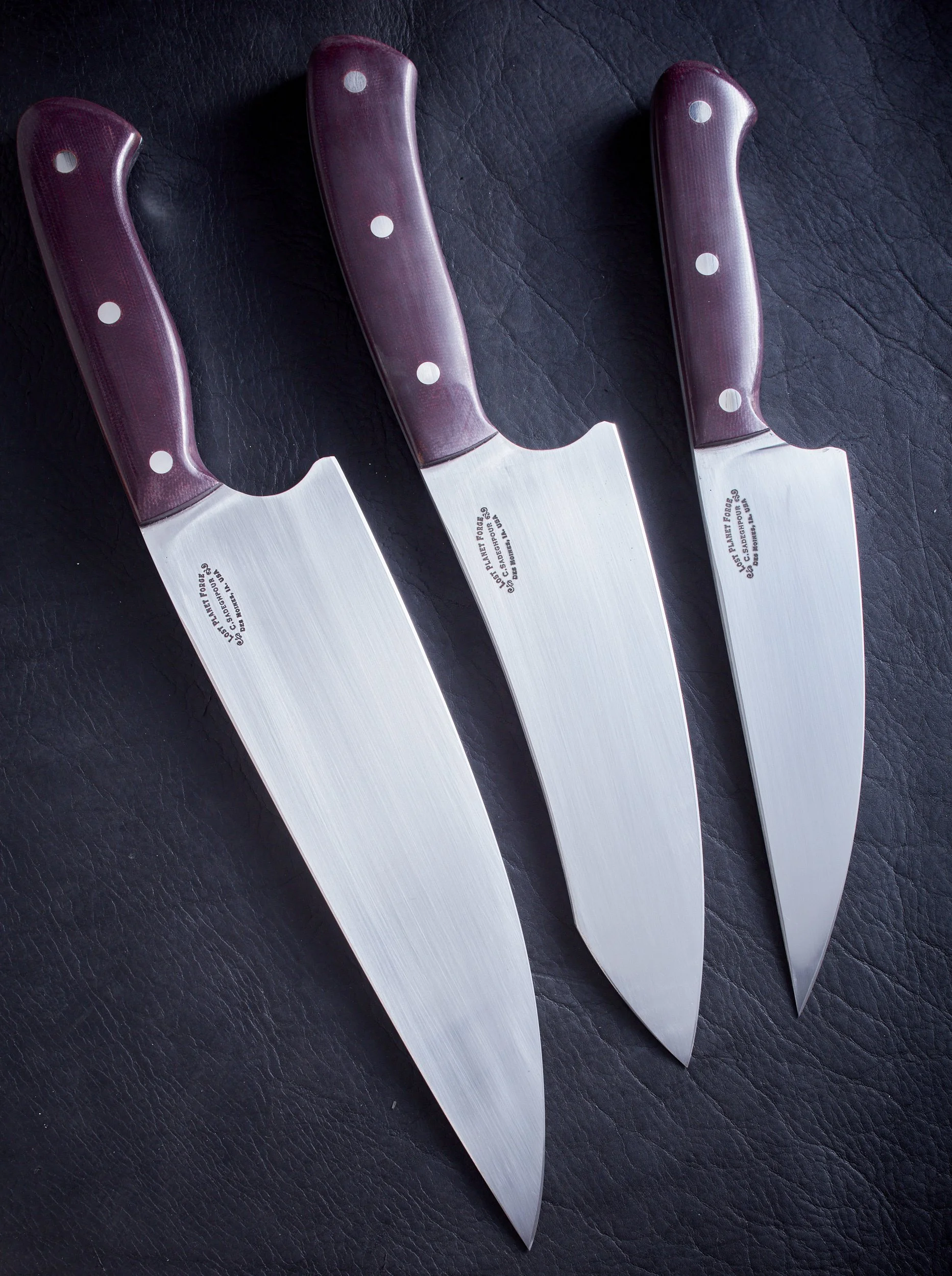 Mike Shive- Set of Three Kitchen knives