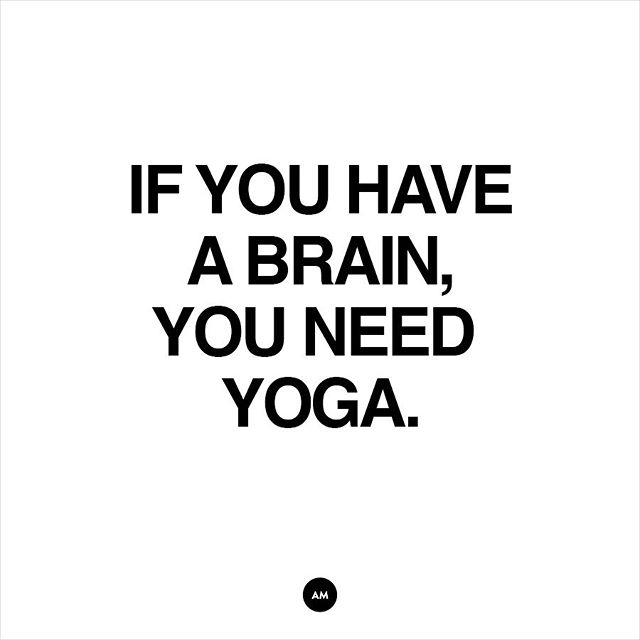 🗣 Once more for the people in the back... 🗣 If you have a brain, you need yoga. All ages, genders, shapes, sizes included.⁠⠀
⁠⠀
What yoga does to the brain:⁠⠀
🧠 Increases and balances neurochemicals.⁣⁠⠀
🧠 Strengthens the prefrontal cortex.⁣⁠⠀
🧠 