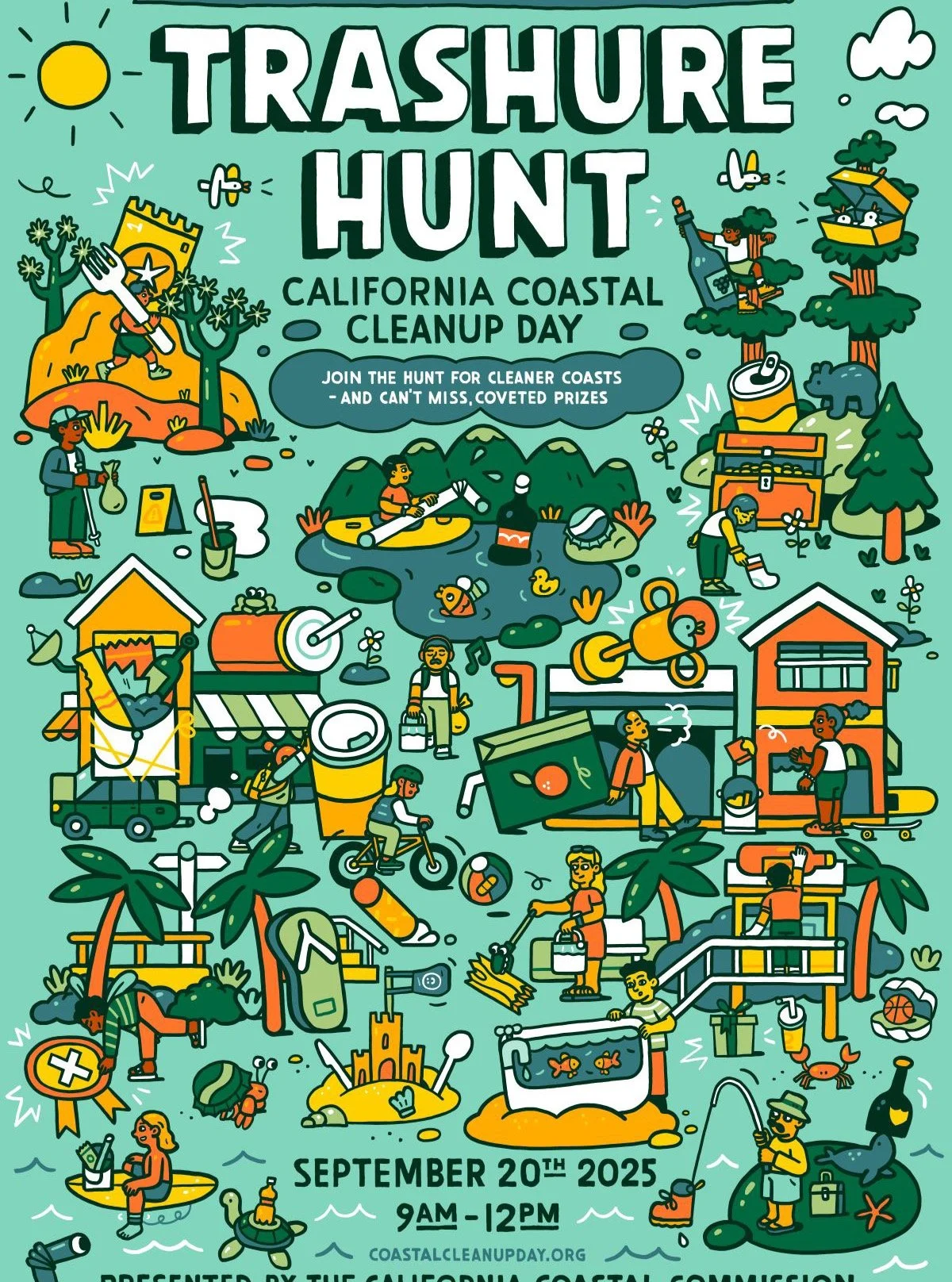 California Coastal Cleanup Day: September 20, 2025
Join the Trashure Hunt! This year, California Coastal Cleanup Day will become the world's largest scavenger hunt. Special &quot;trash&quot; items will be hidden at cleanup sites all across the state.
