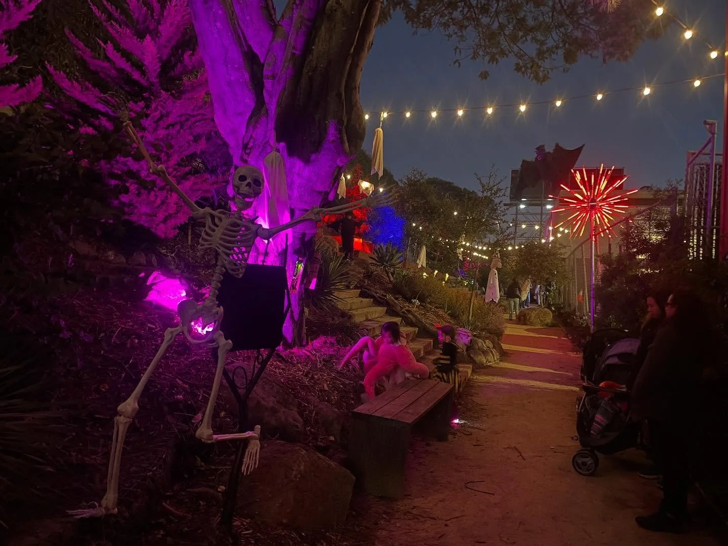 The #GreenBetween is transformed into a magical #Halloween lightscape tonight! Come by to Trick or Treat! #HappyHalloween from the #PortolaSF!