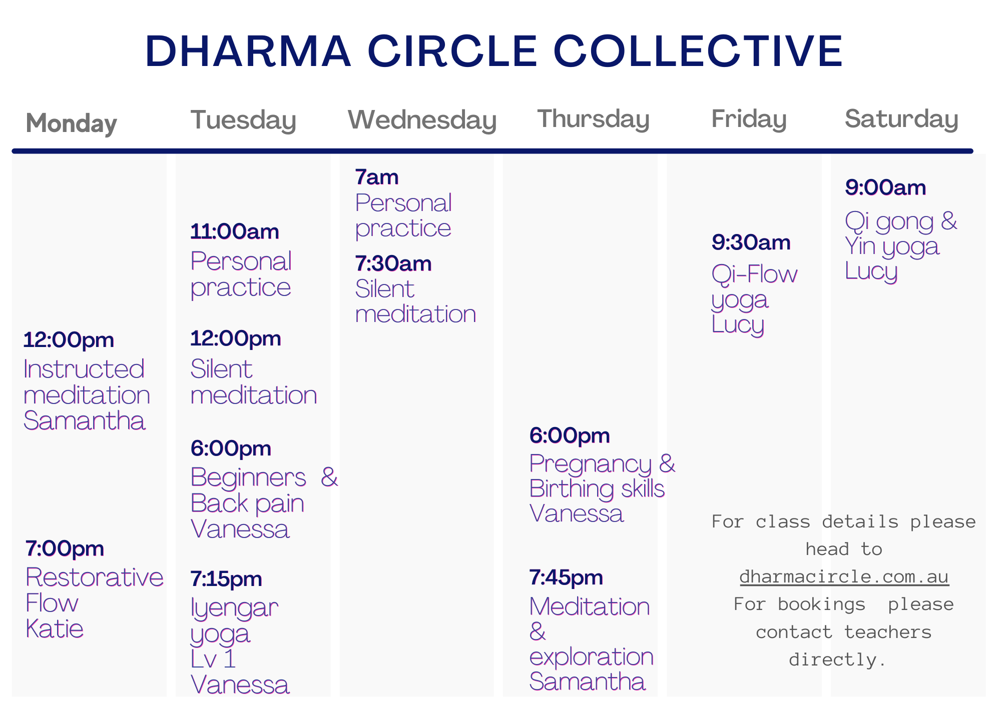 Studio Timetable Term 2