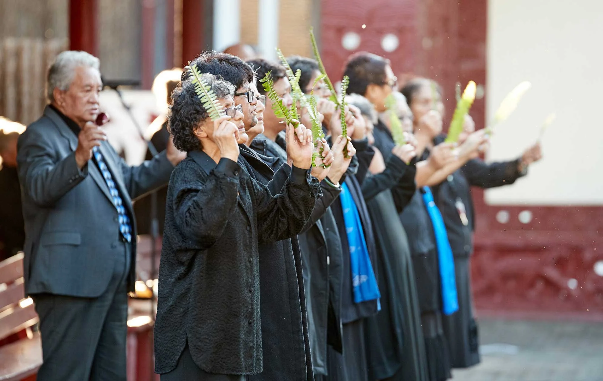 Conference delegates performing a pouwhiri