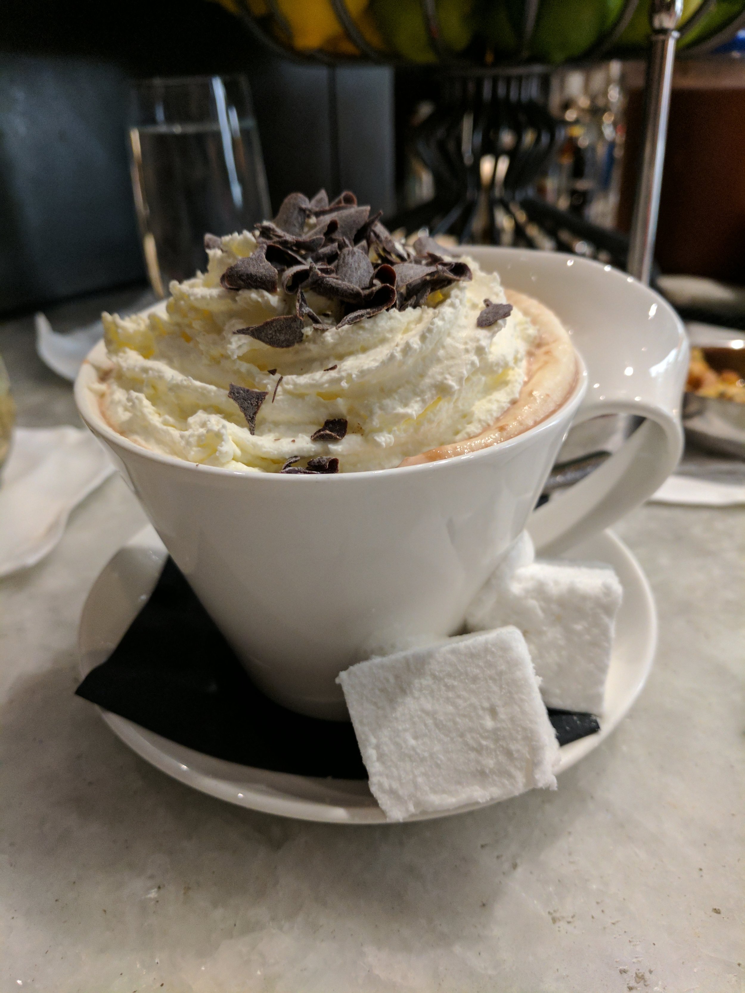 MORE HOT CHOCOLATE! Little Nell Après Ski with homemade marshmallows AND whipped cream 
