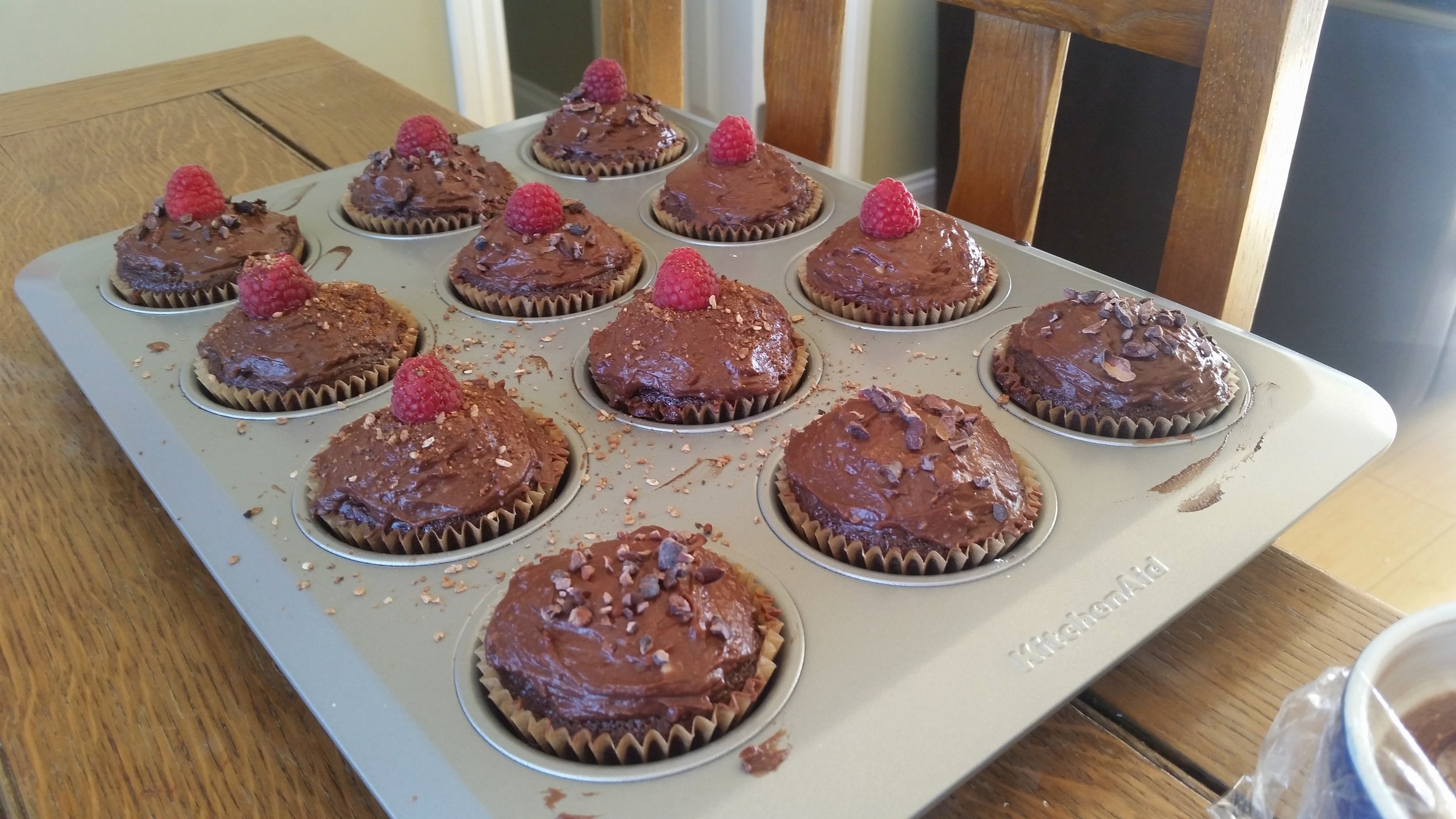 Chocolate gluten free vegan cupcakes. Perfect for Valentine's day. 