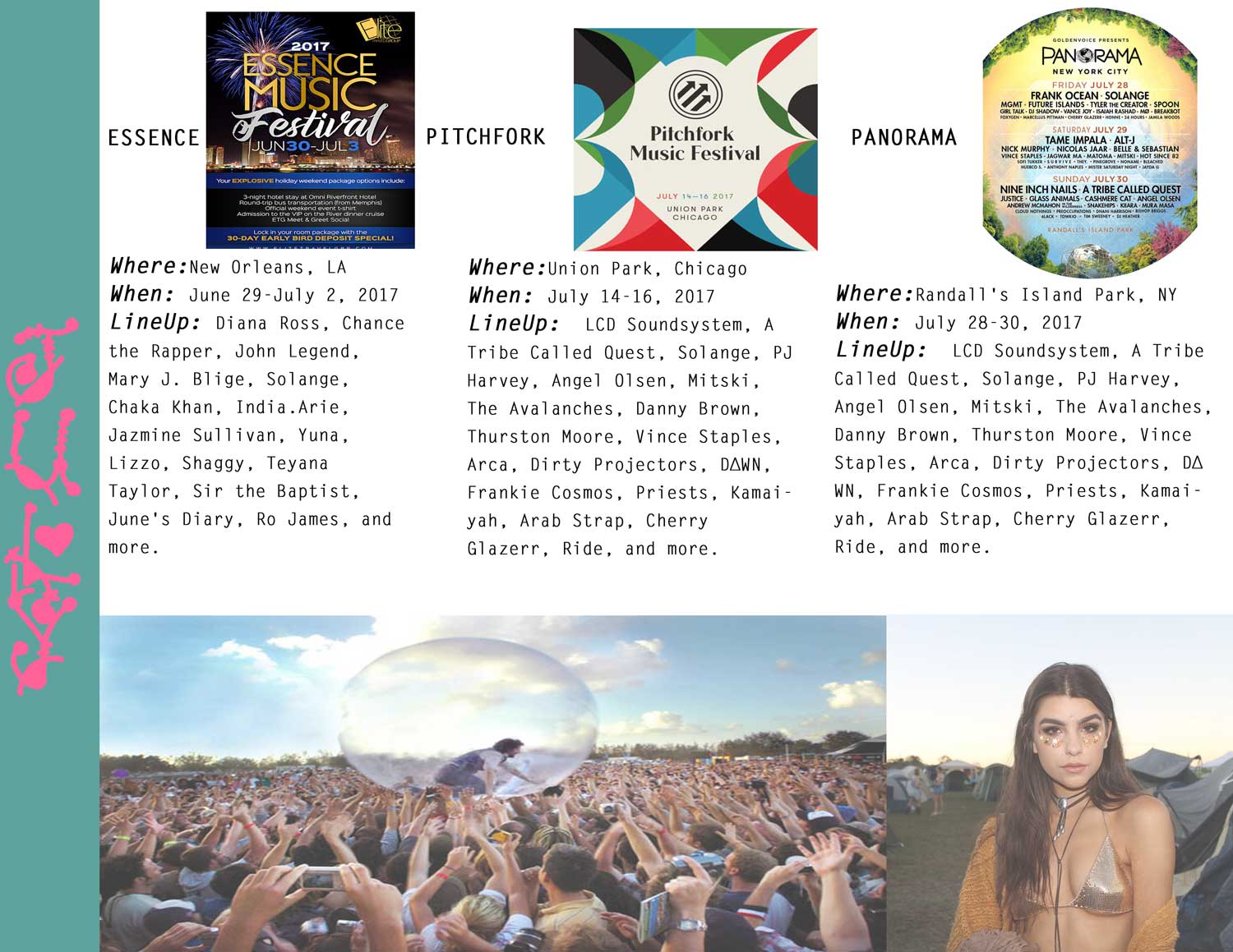 For More Information Visit Links Below... essence.com , pitchfork.com , and panorama.nyc .