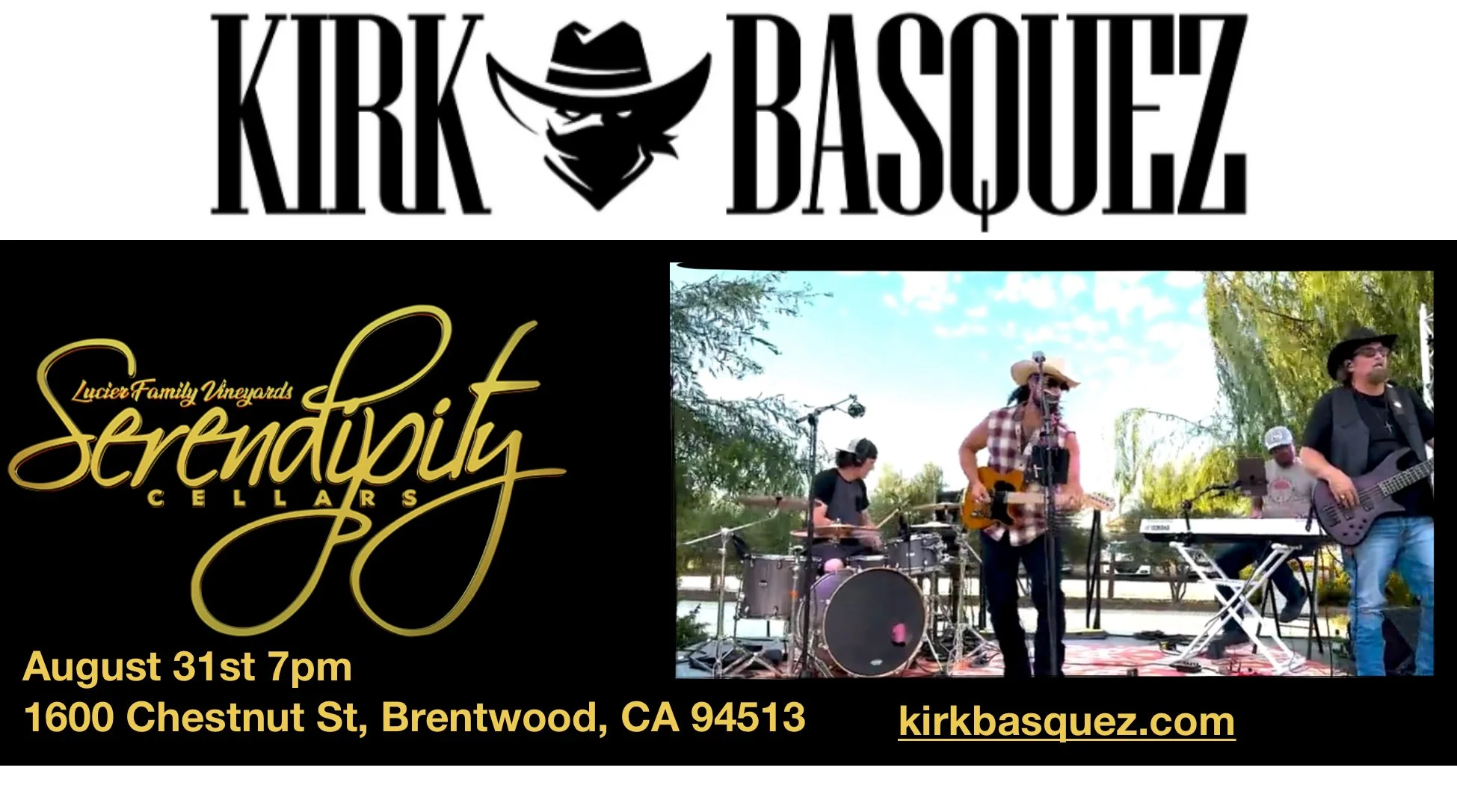 Stevie Mello @ Serendipity Cellars Playing key for  Kirk Basquez Band