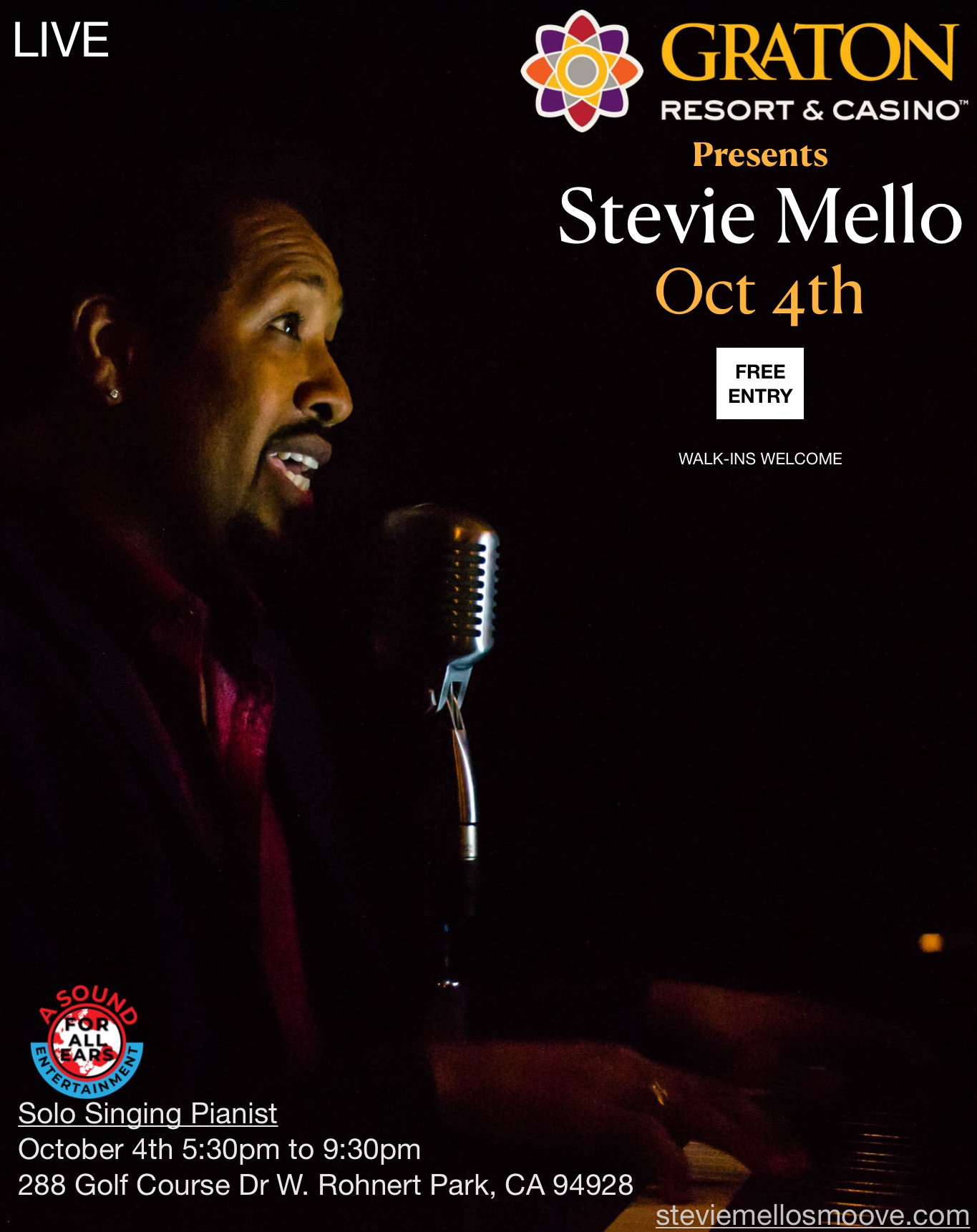 Stevie Mello @ Graton Resort &amp; Casino 
