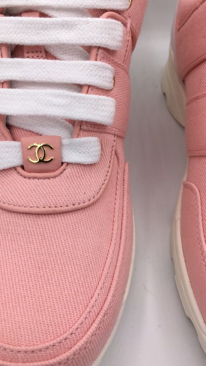 chanel sneakers peach