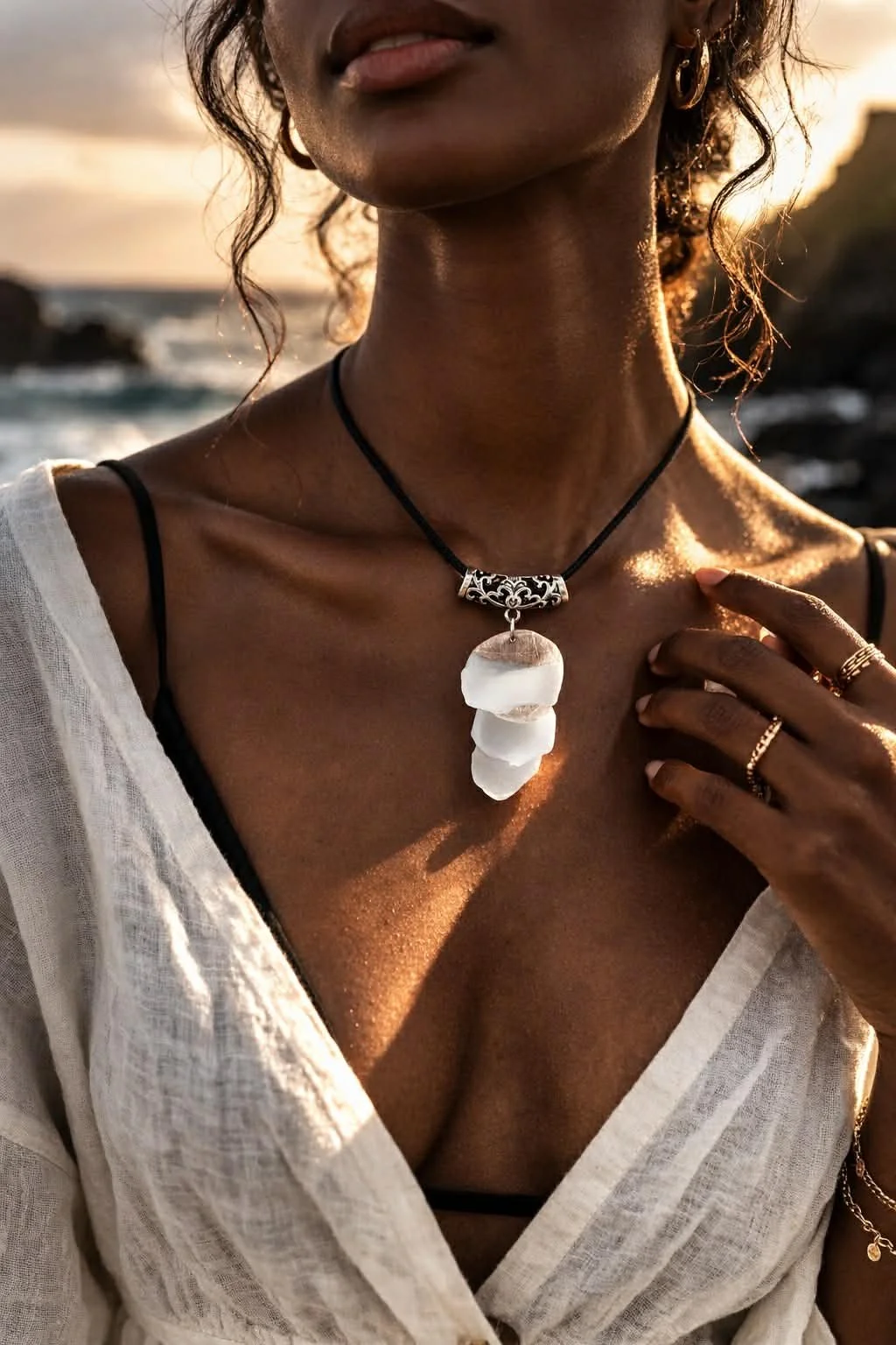 Natural Fish Scale Pendant