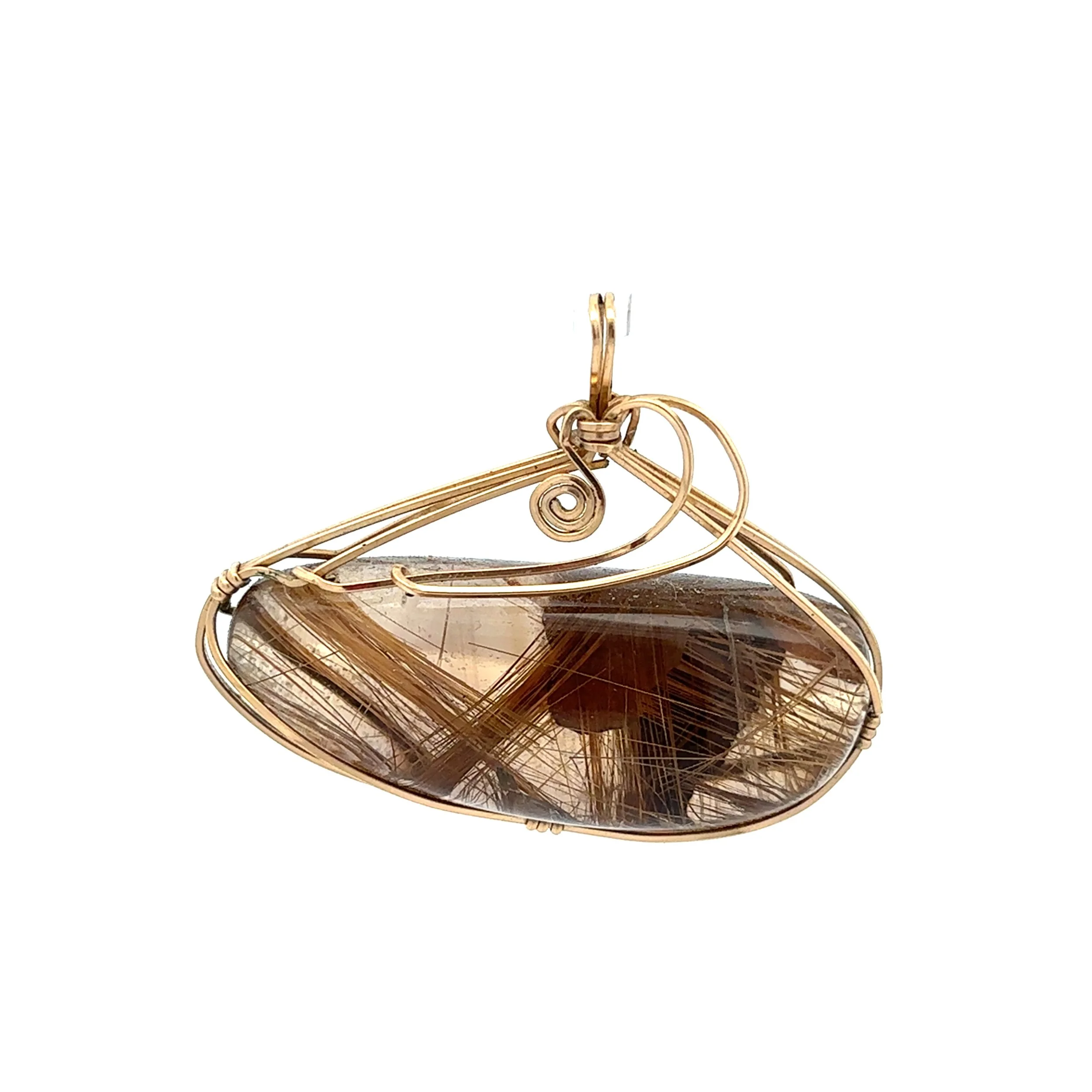 Wire wrapped Rutilated Quartz pendant