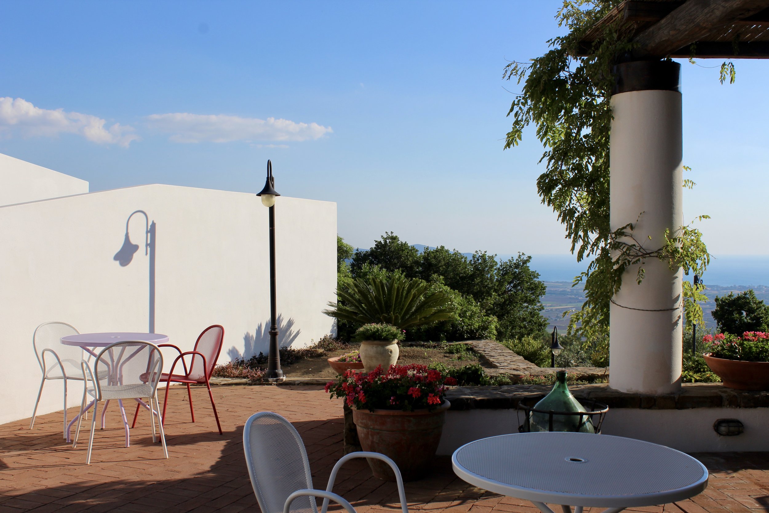Breakfast terrace at Borgo La Pietraia